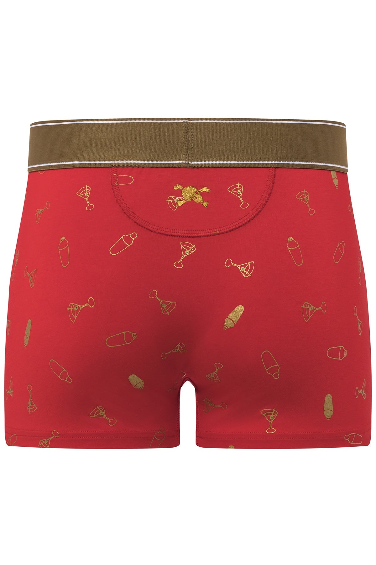 Skull and Bones Red Martini Print Trunk