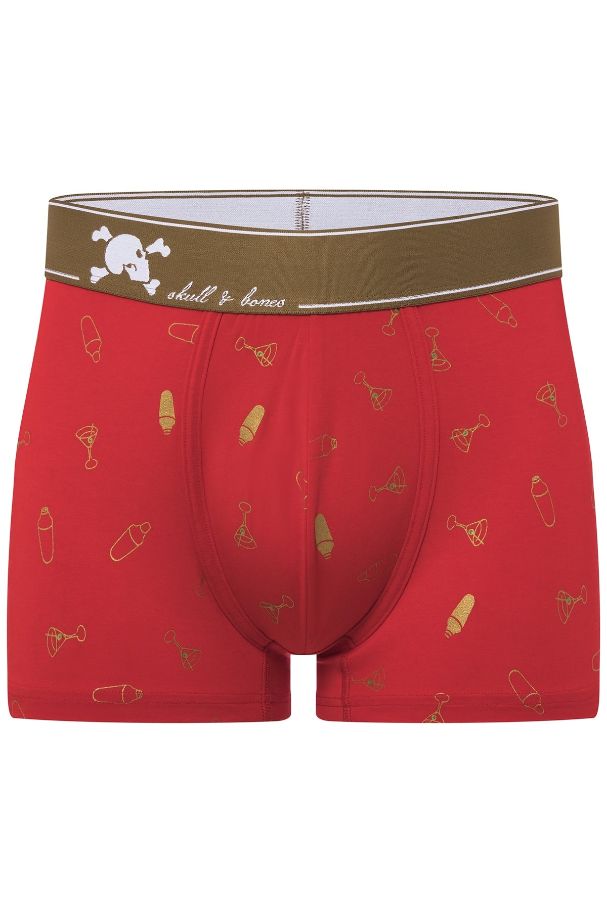 Skull and Bones Red Martini Print Trunk