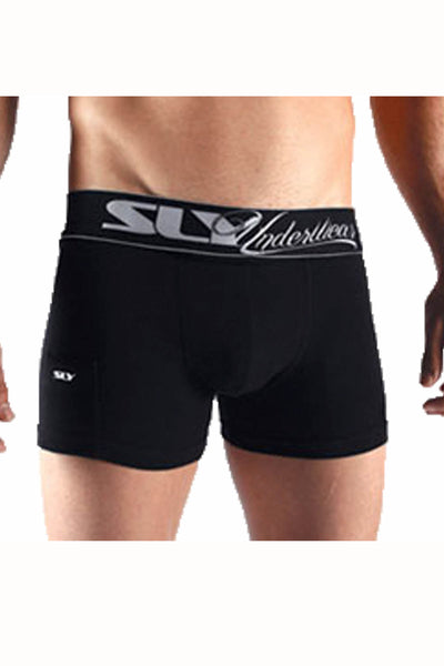 Sly Black Solid Boxer Brief