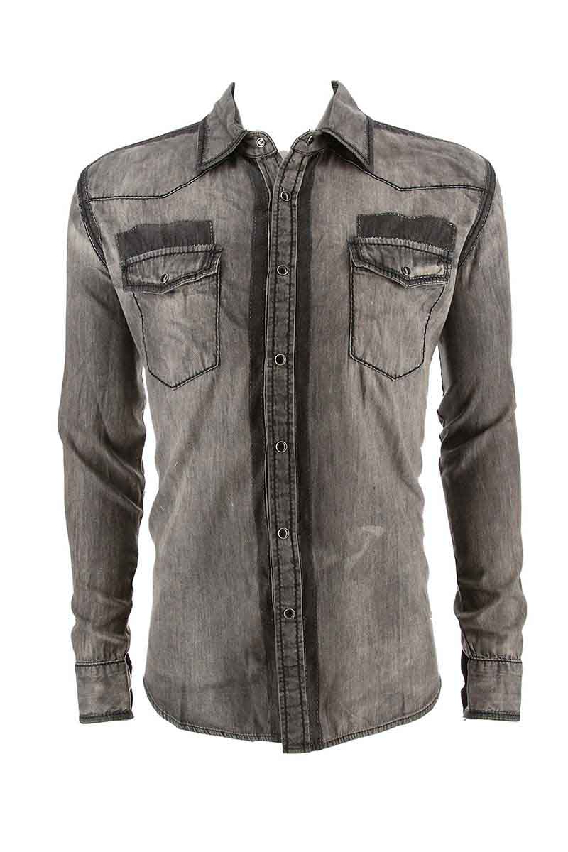 Smash Black Denim Washed Shirt