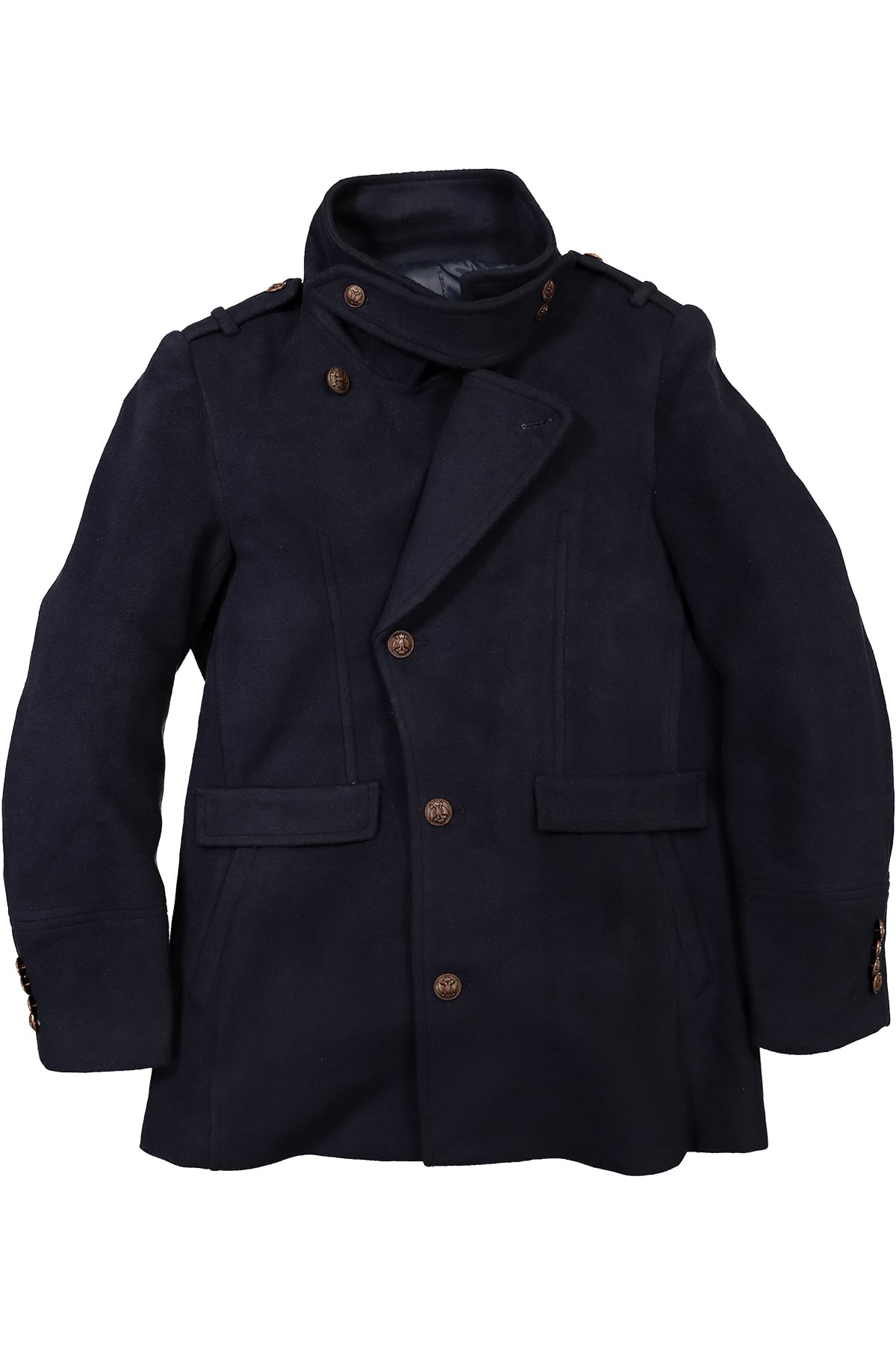 Smash Navy Notch Collar Coat