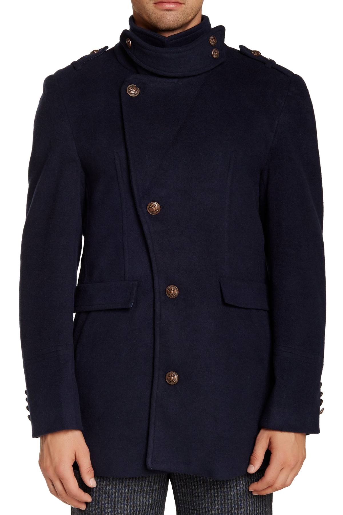 Smash Navy Notch Collar Coat