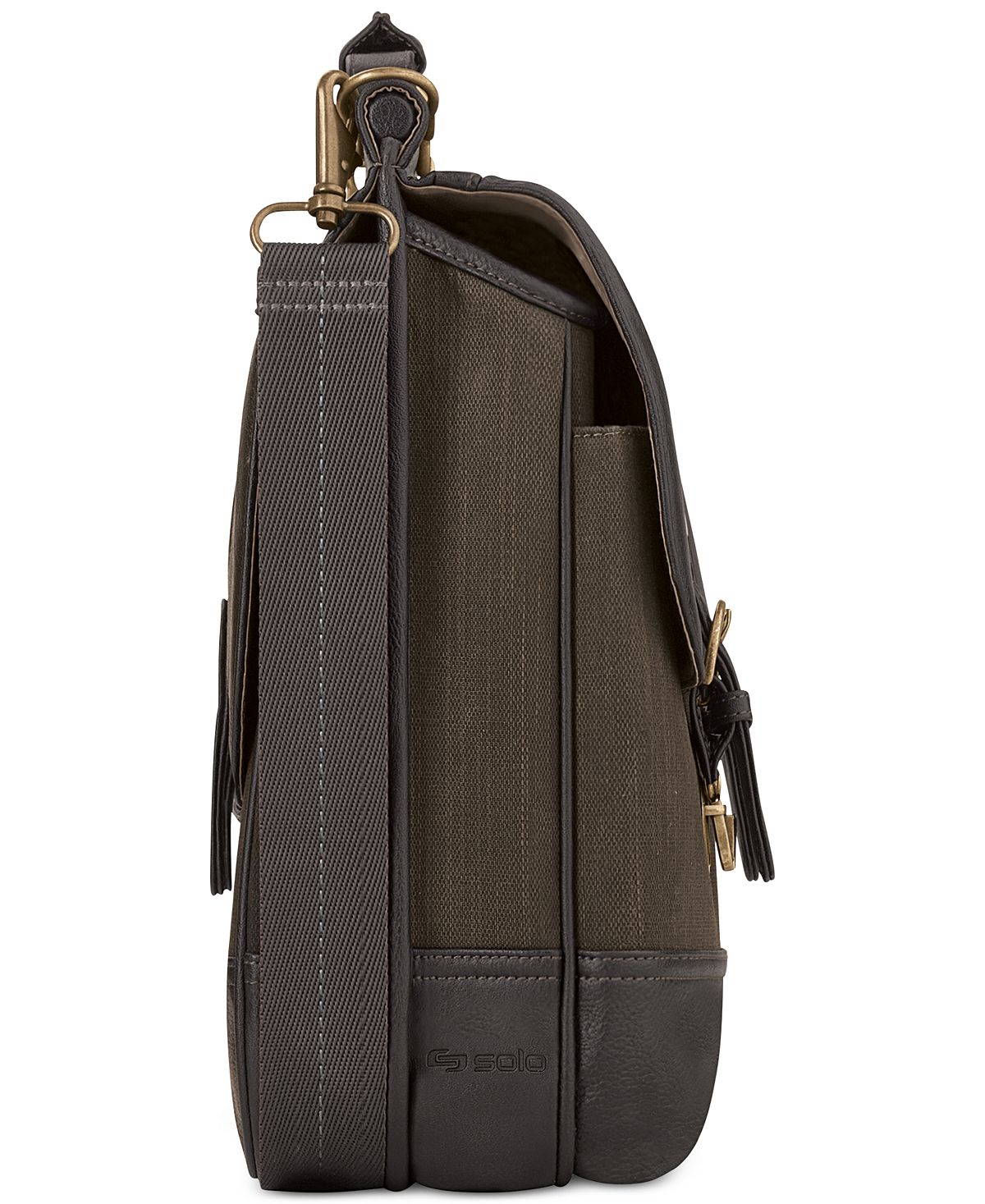 Solo Bradford 15.6" Flapover Laptop Briefcase Espresso/olive