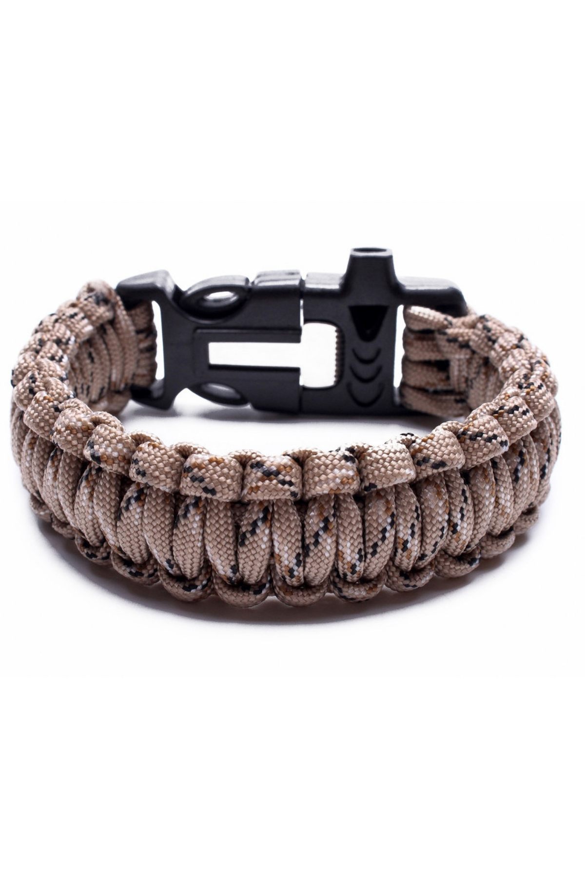 Something Strong Beige-Camo Paracord Fire-Starting Survival Bracelet