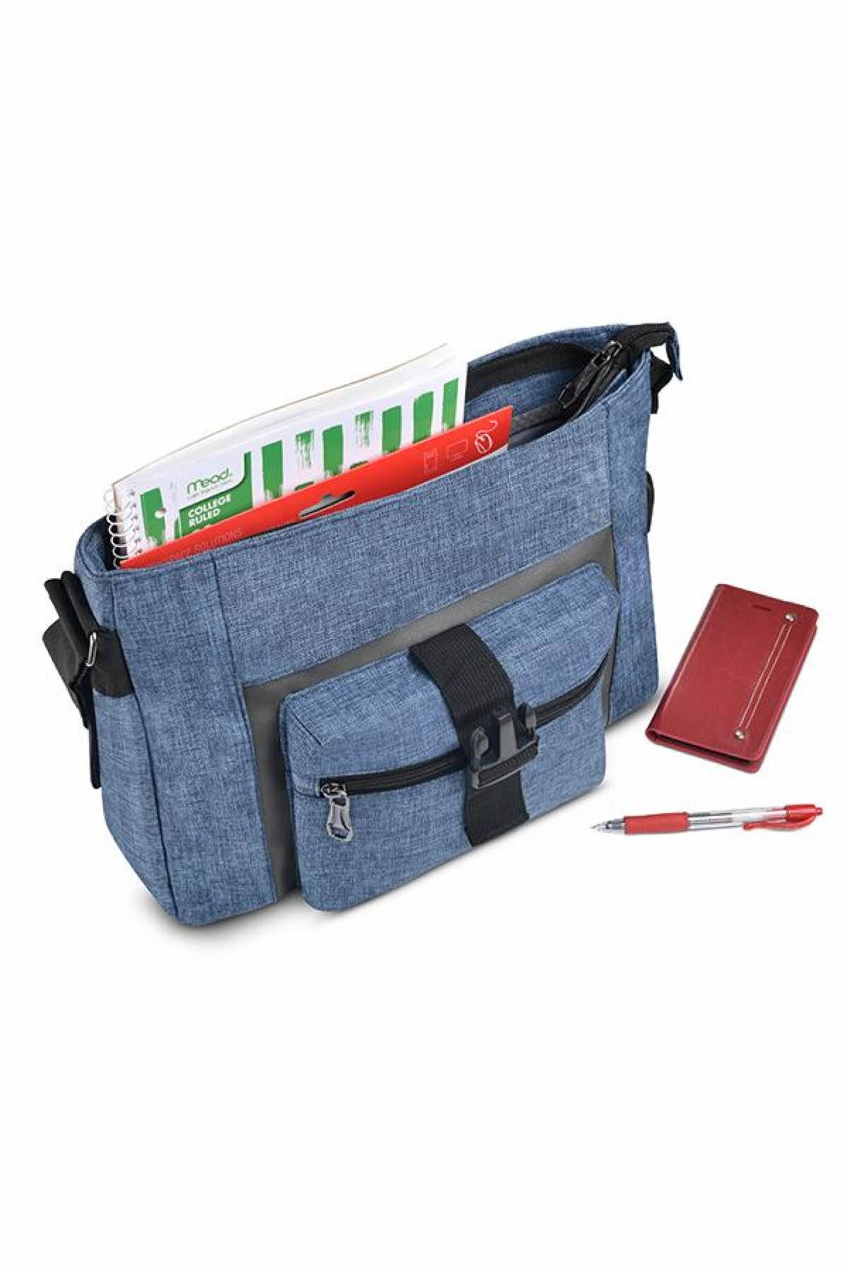 Something Strong Blue Charging Messenger Bag with Battery