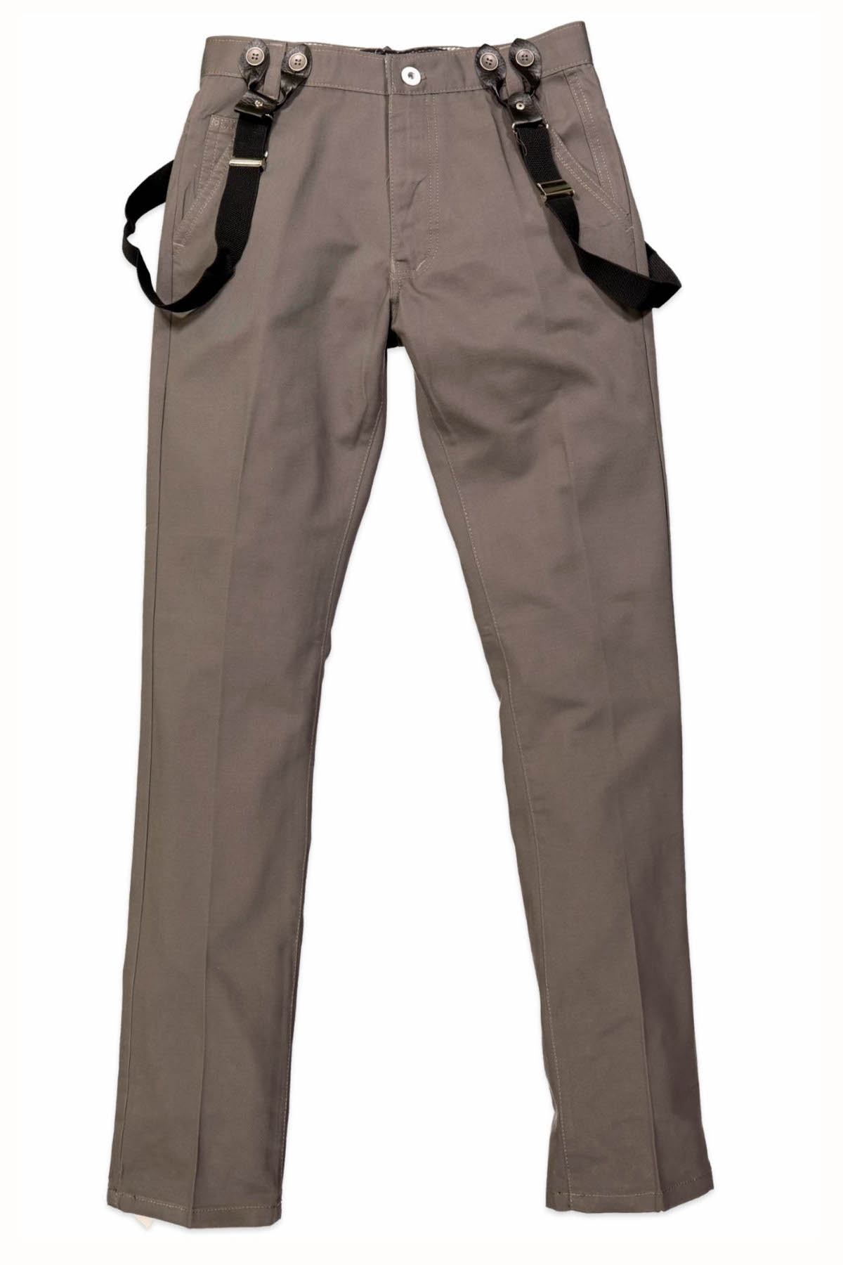 Something Strong Dark Grey Suspender Skinny Pant