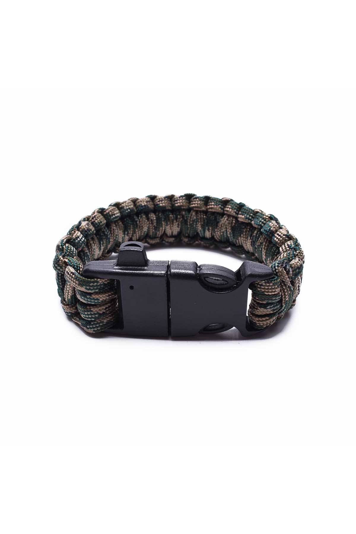 Something Strong Khaki Paracord Fire-Starting Survival Bracelet