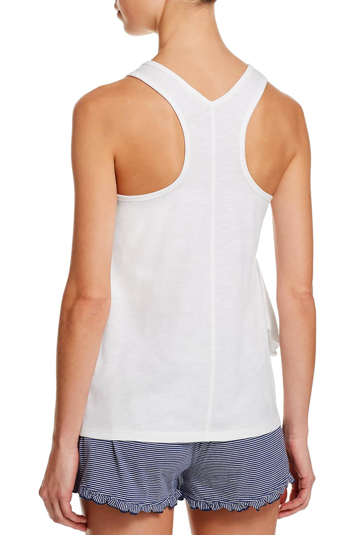 Splendid White Asymmetric Ruffle Tank