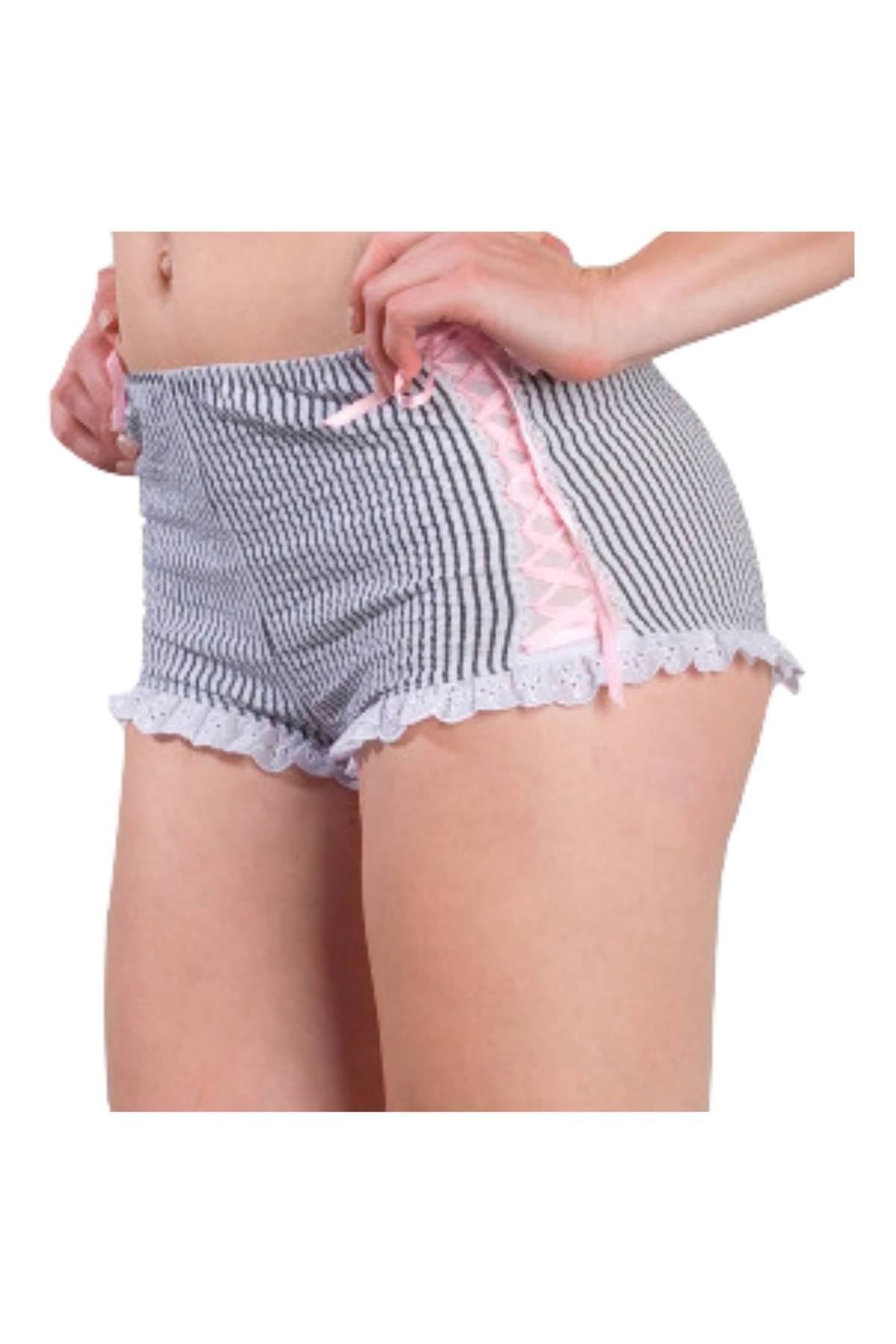Spreegirl Black Sweet Innocence Seersucker High Waisted Panty