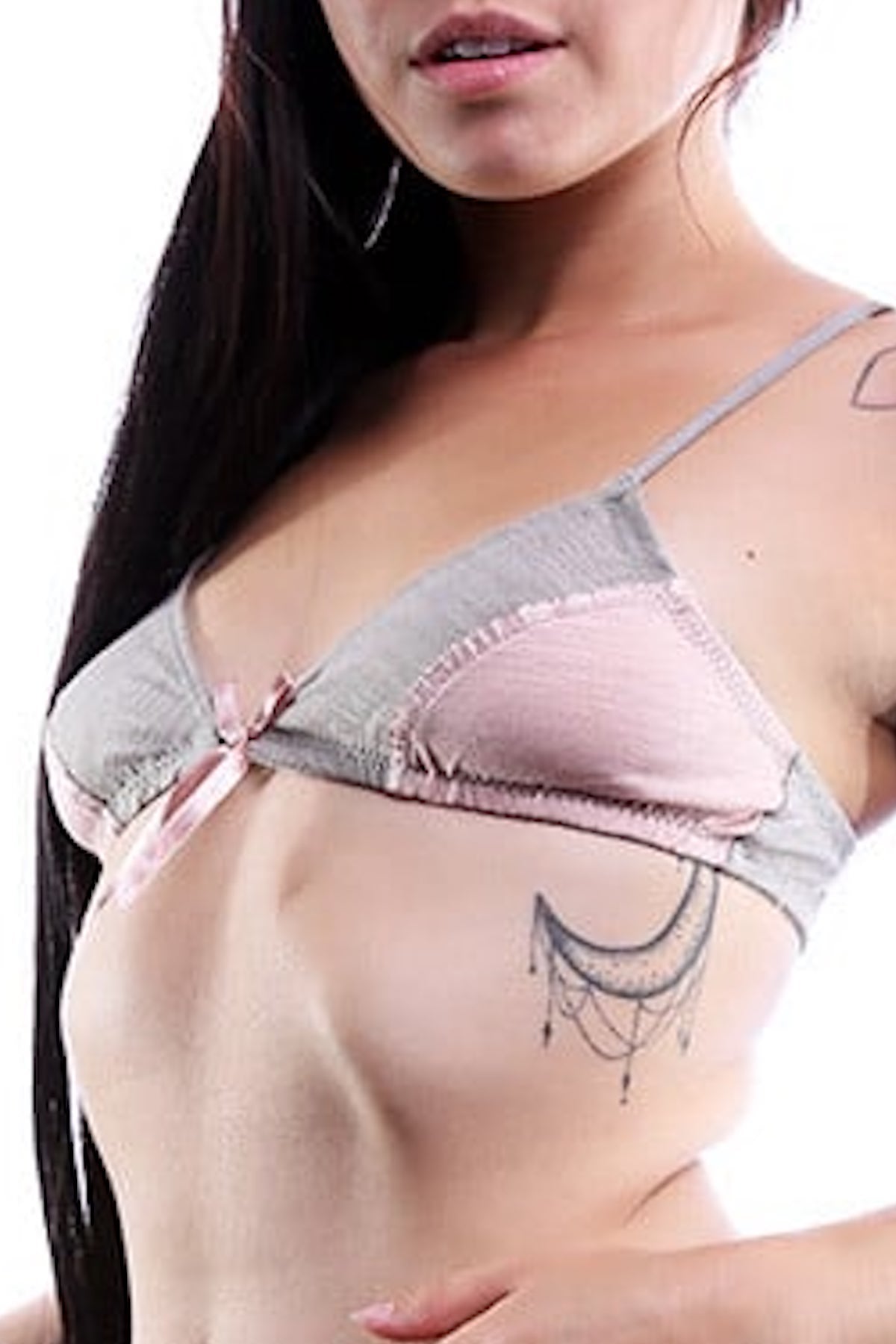 Spreegirl Grey & Pink Color Block Bra