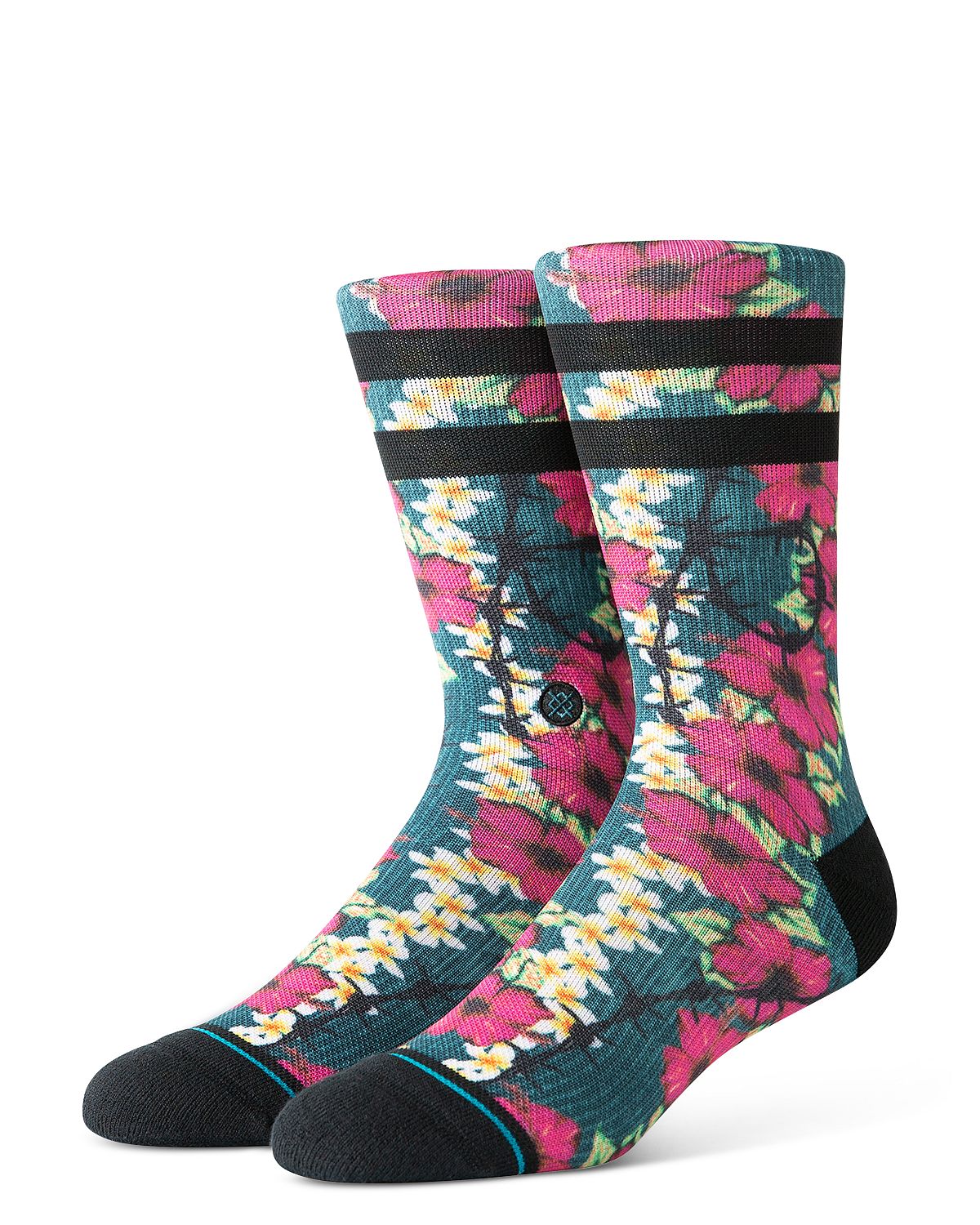 Stance Barrier Reef Floral Print Socks Green