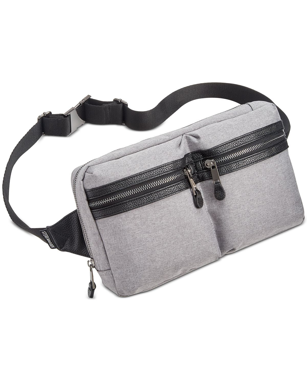 Steve Madden Blend Double Pocket Belt Bag Gray