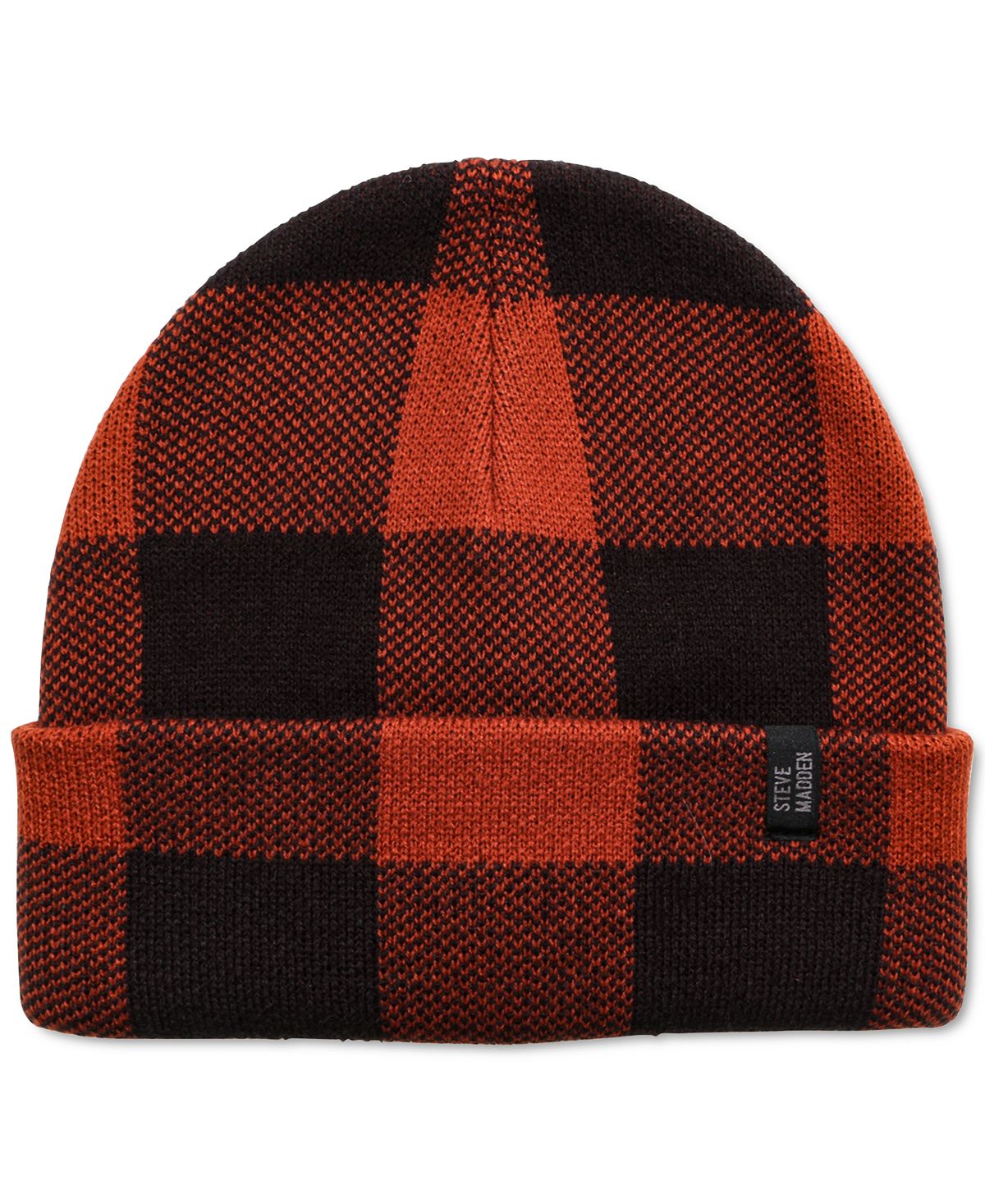 Steve Madden Checkered Beanie Red