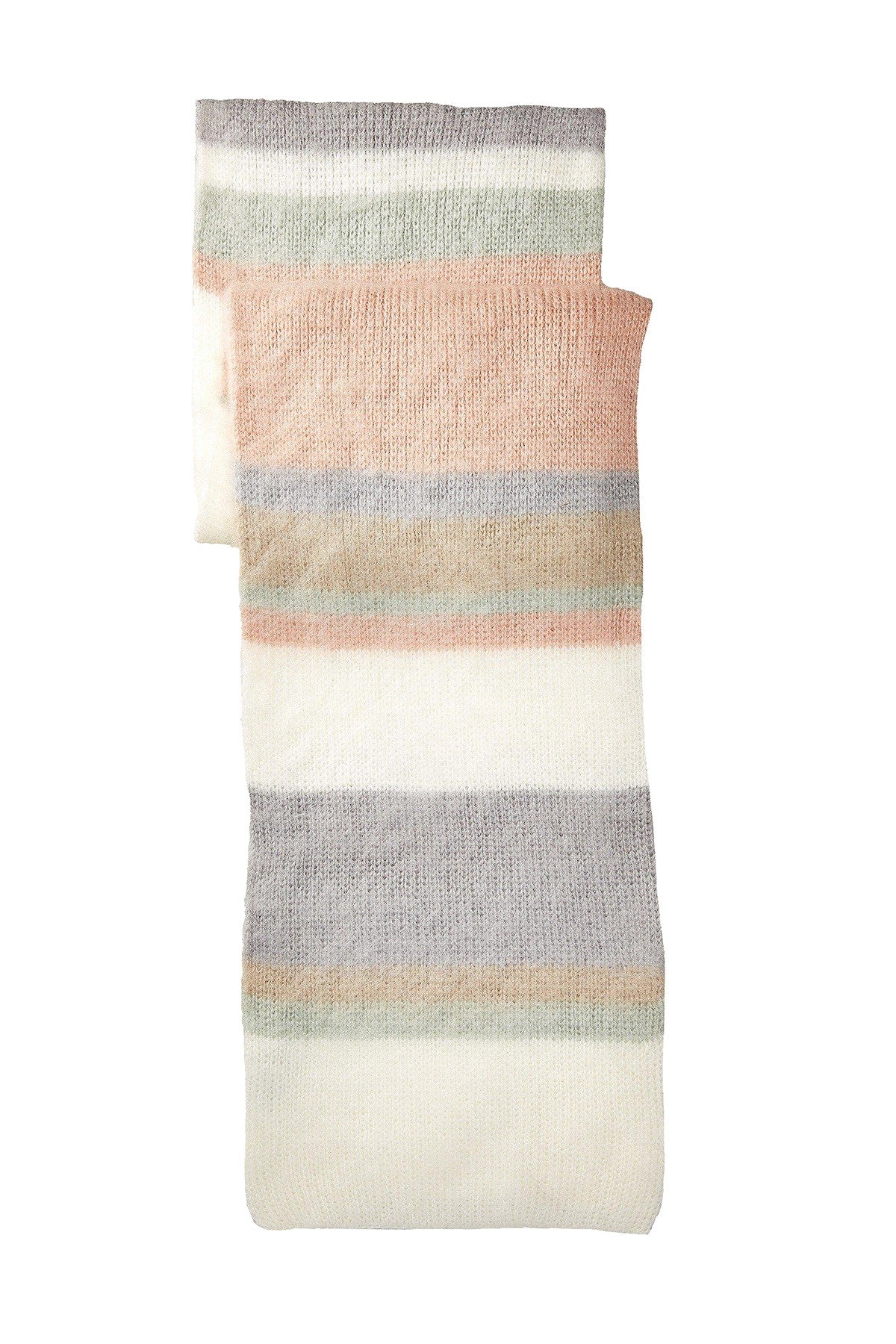 Steve Madden Ivory Striped Super-Brushed Muffler Scarf