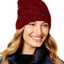 Steve Madden Maroon Speckled Cable-Knit Beanie