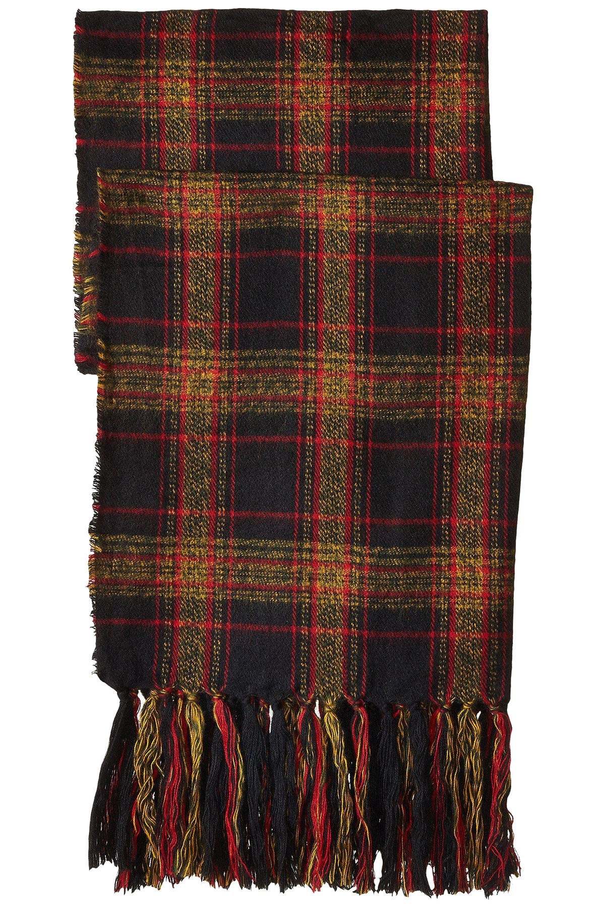 Steve Madden Mustard New-England-Plaid Blanket Wrap & Scarf in One