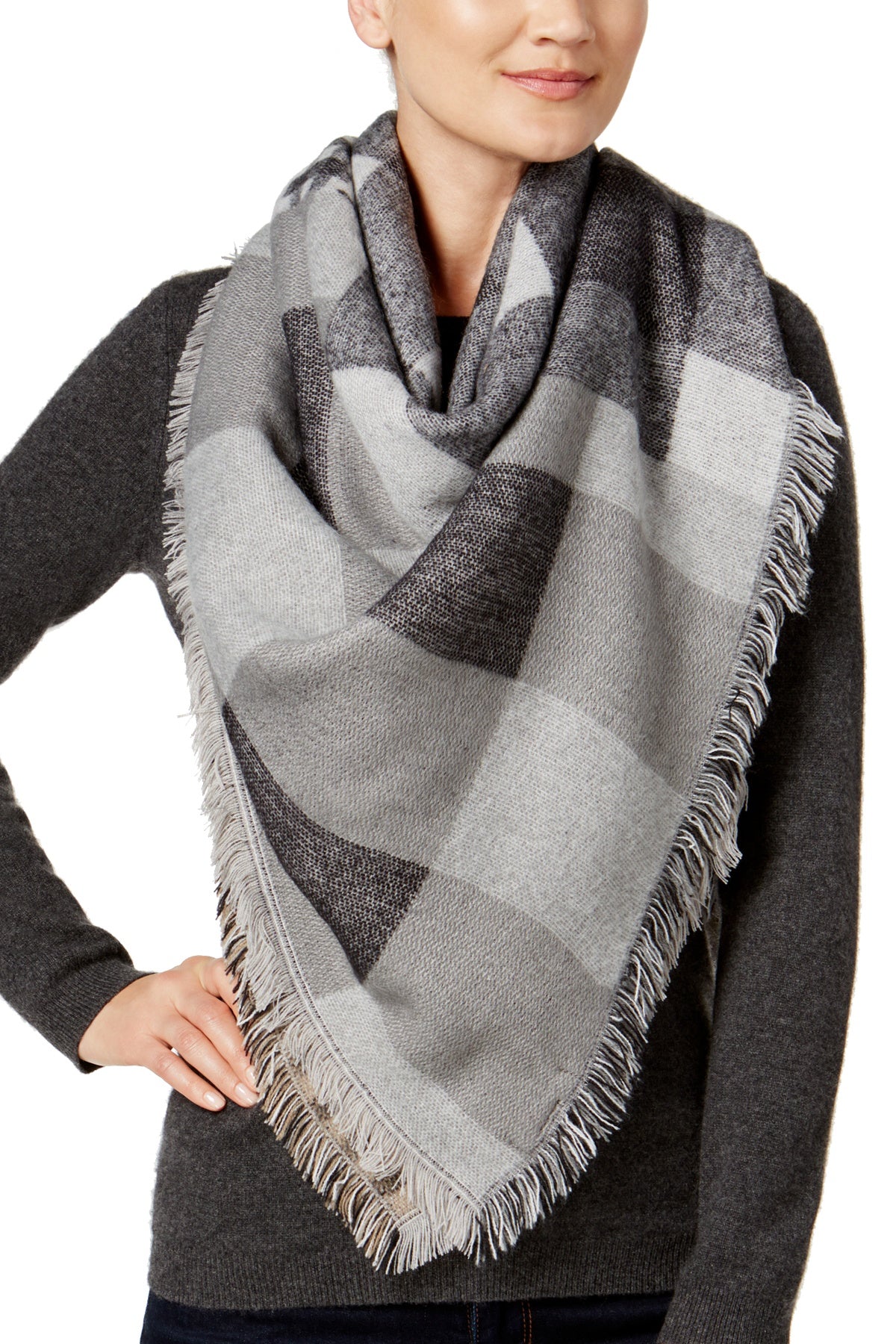 Steve Madden Neutral Plaid Variety Blanket, Wrap / Scarf