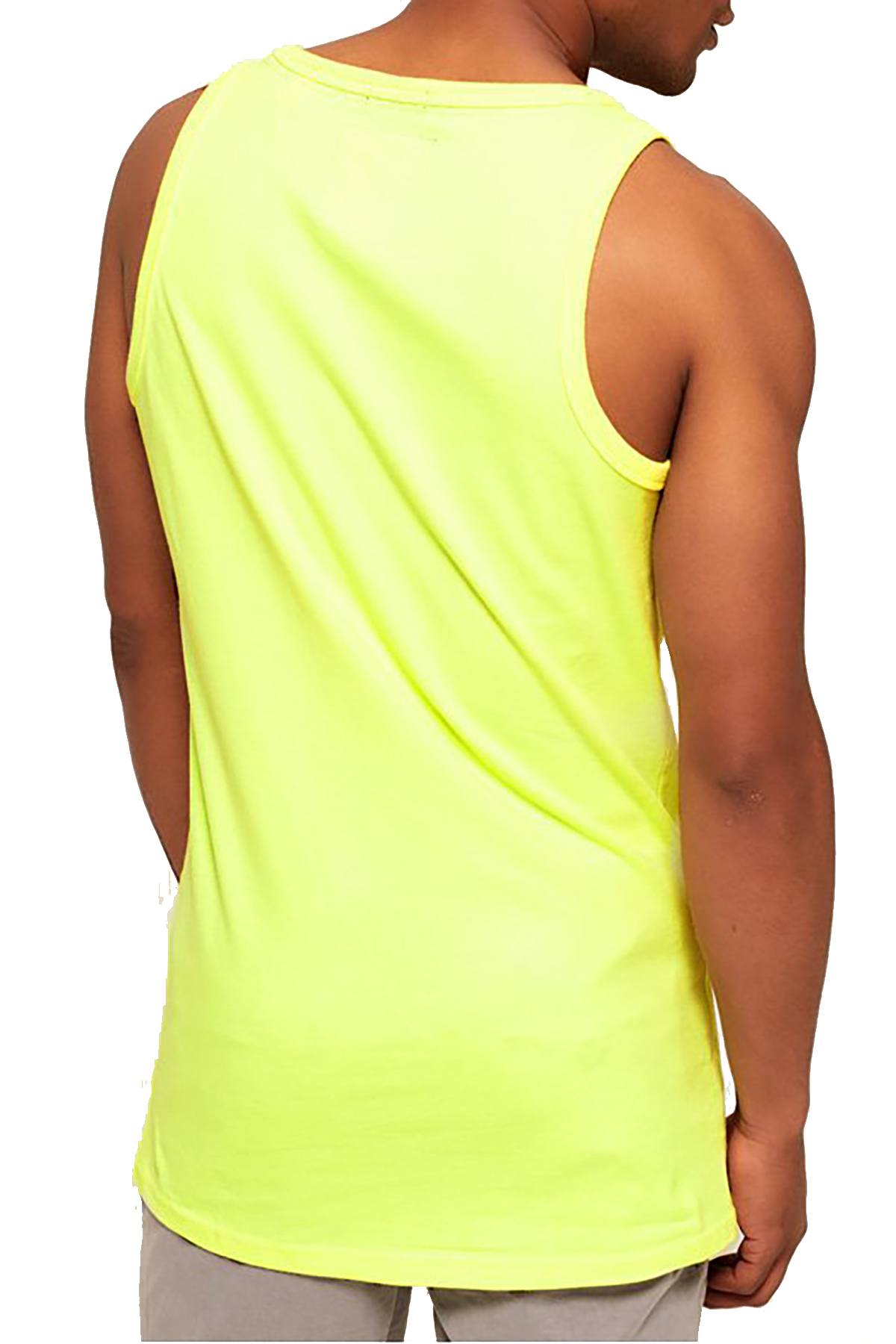 SuperDry Bleached Ultra-Lemon Echo Beach Longline Vest Tank