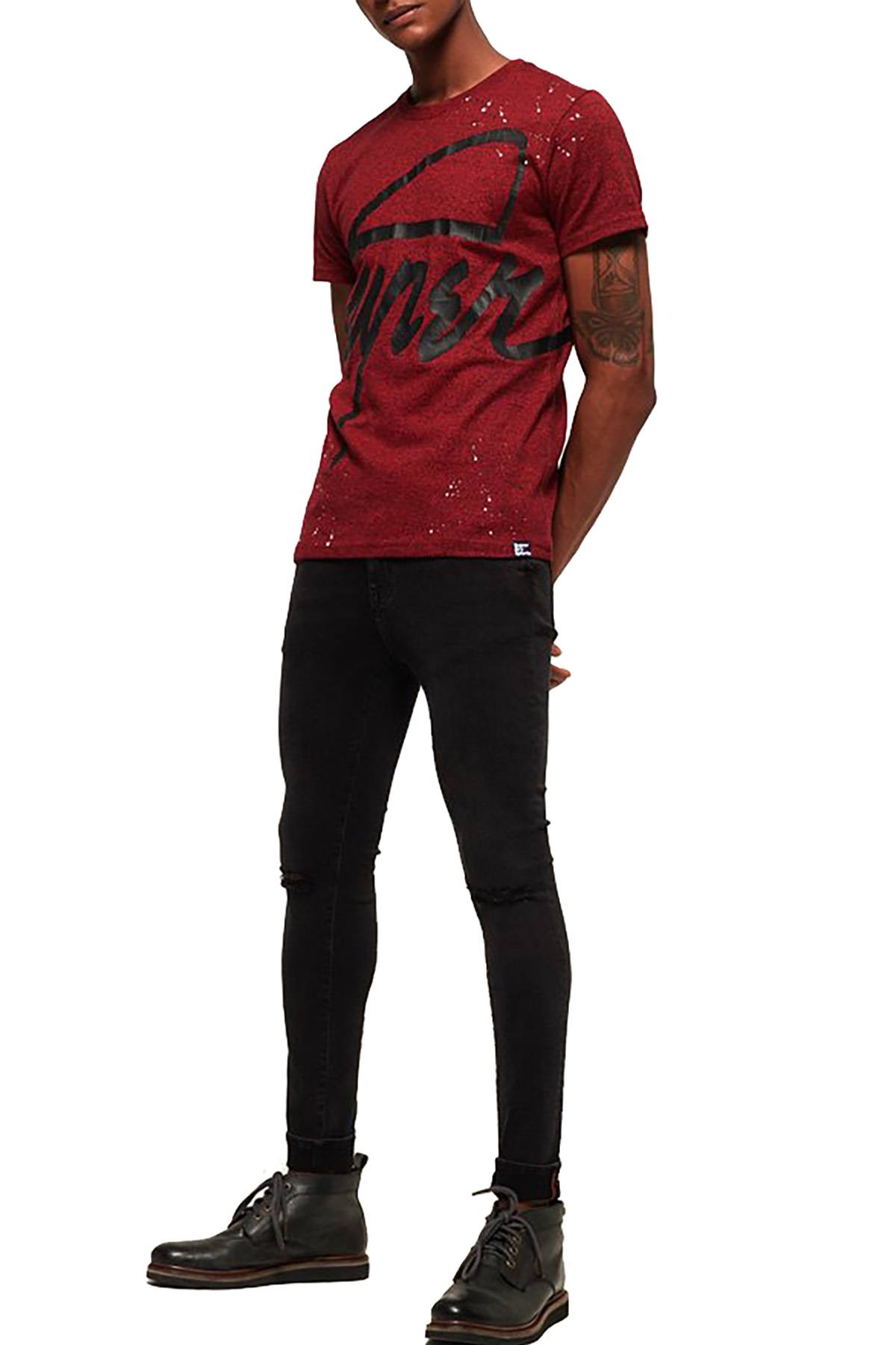 SuperDry Bright-Berry-Grit Crew Splatter T-Shirt