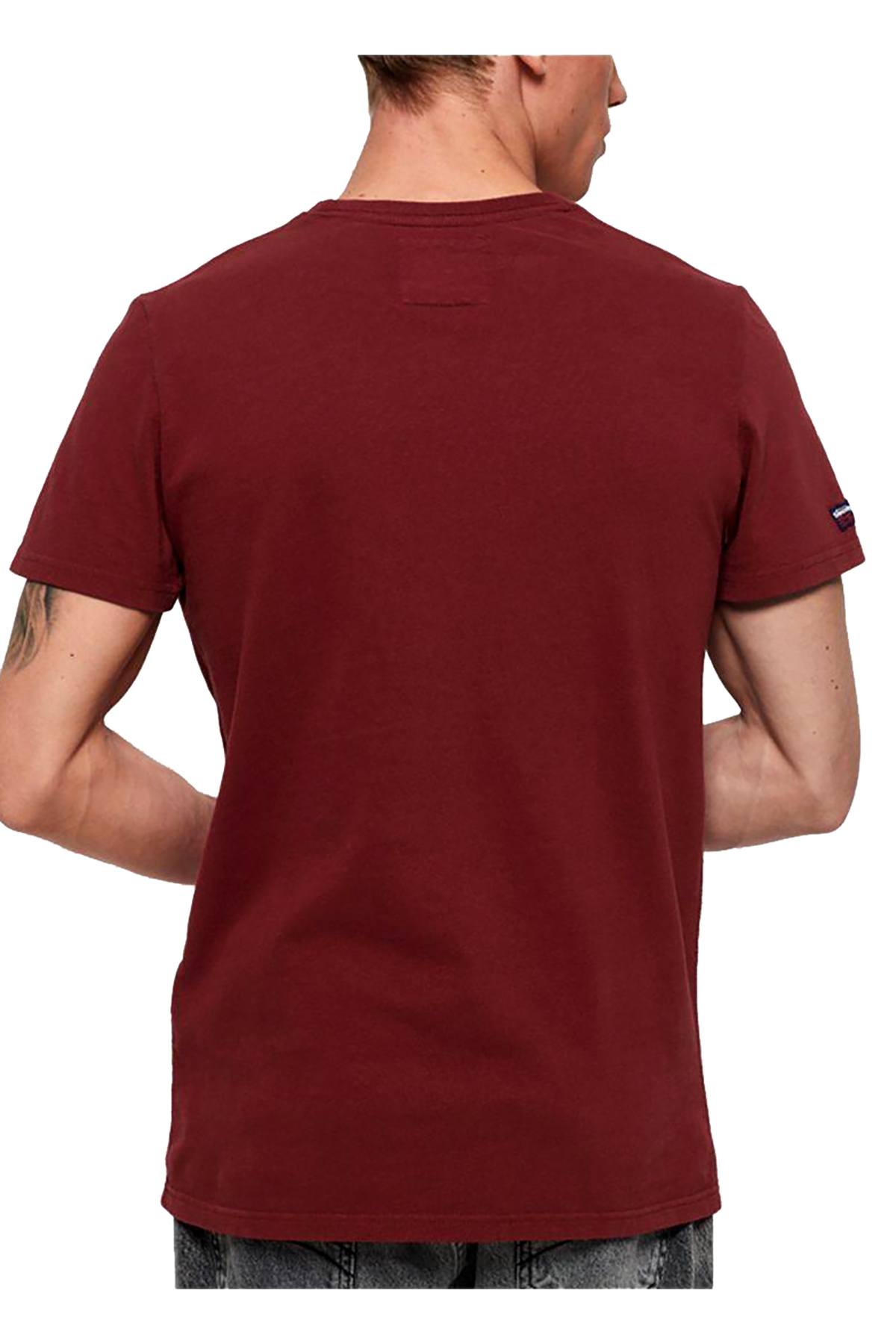 SuperDry Furnace-Red Premium Goods Textured Logo Graphic Tee