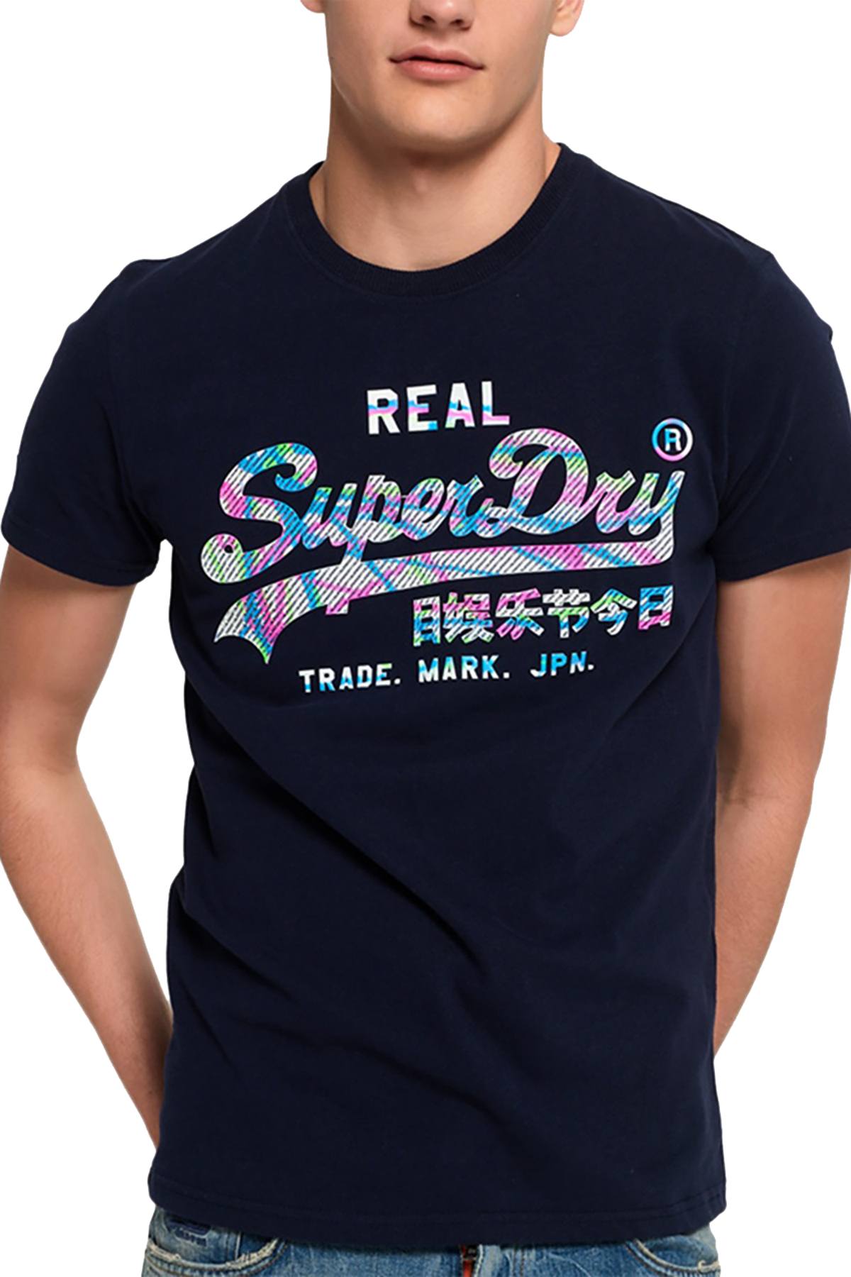 SuperDry Gardena-Navy Vintage Logo Multi-Color Tee
