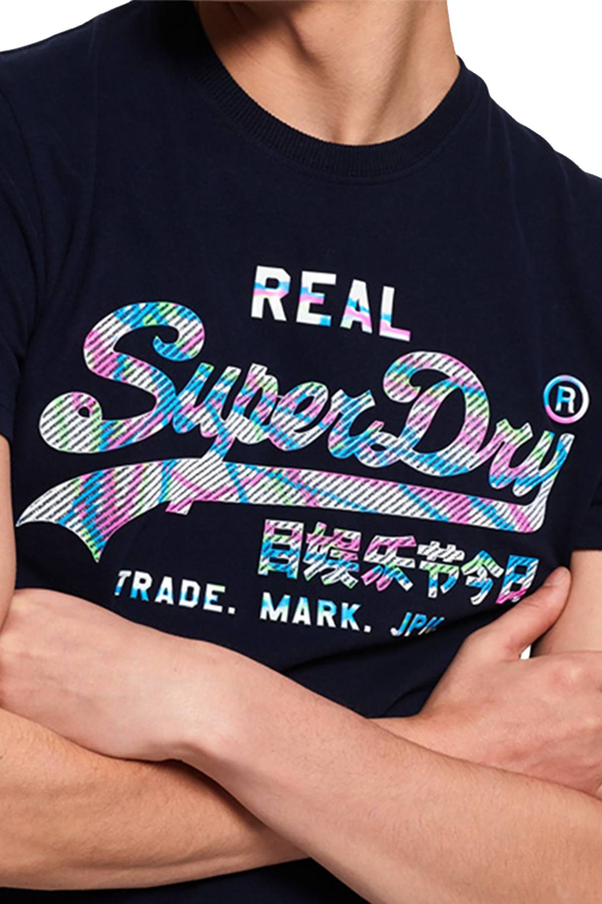 SuperDry Gardena-Navy Vintage Logo Multi-Color Tee