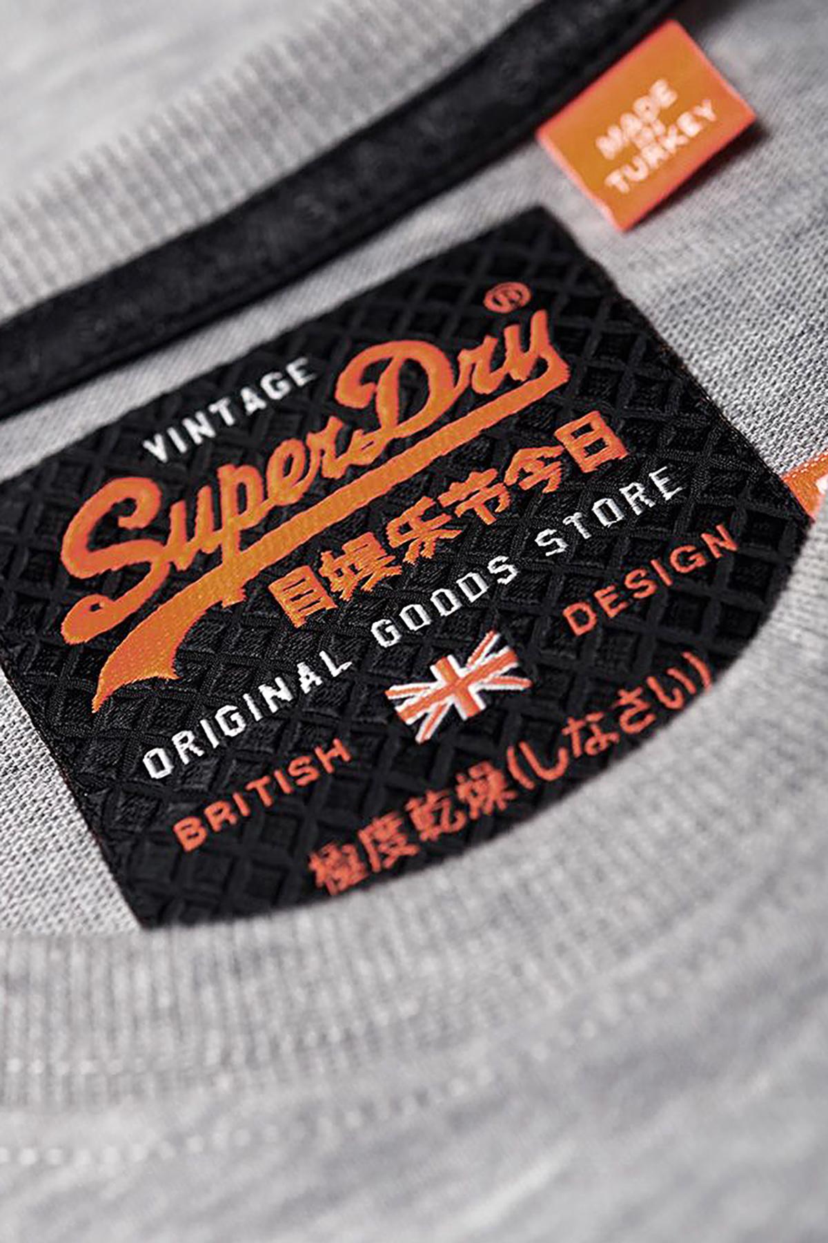 SuperDry Grey-Marl Vintage Logo Layered Camo Tee