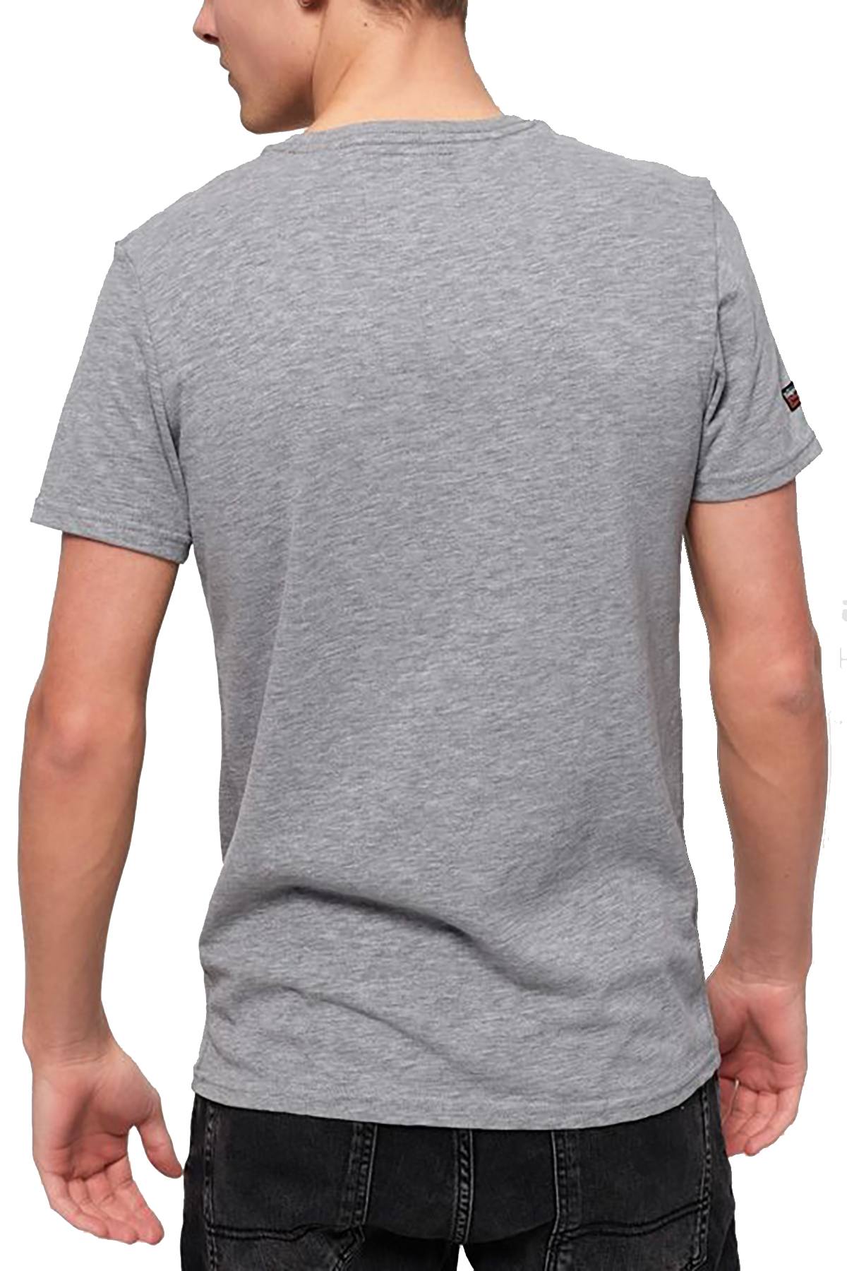 SuperDry Grey-Marl Vintage Logo Layered Camo Tee