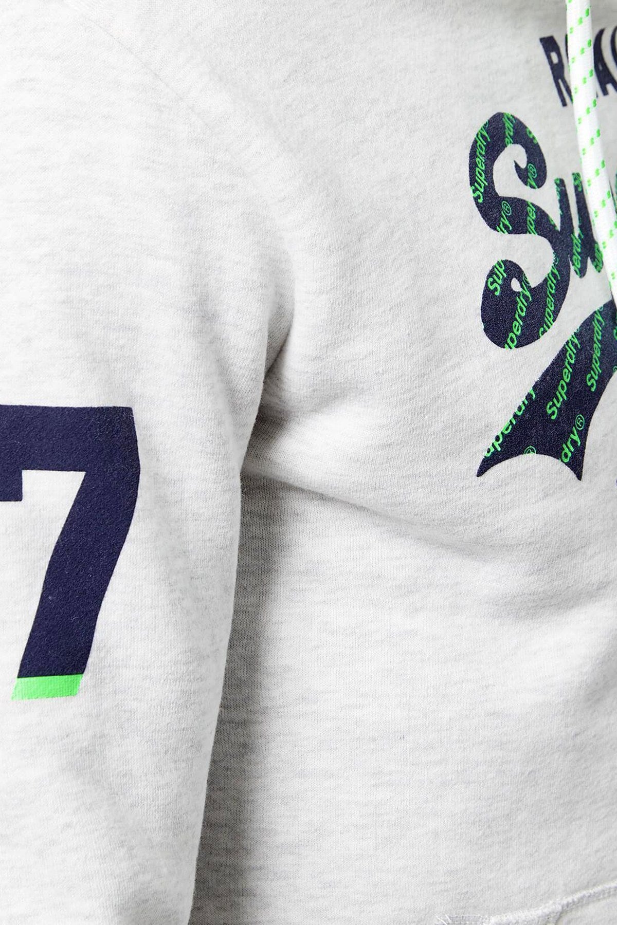 SuperDry Ice-Marl Vintage Logo Neon-Tip Hoodie