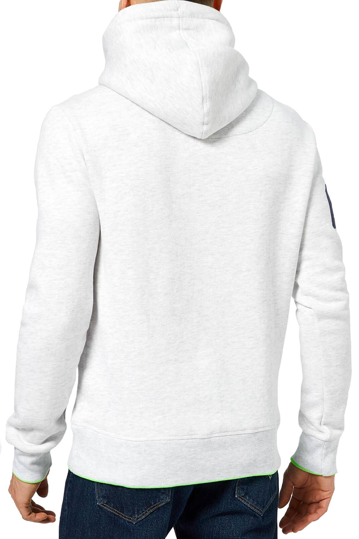 SuperDry Ice-Marl Vintage Logo Neon-Tip Hoodie