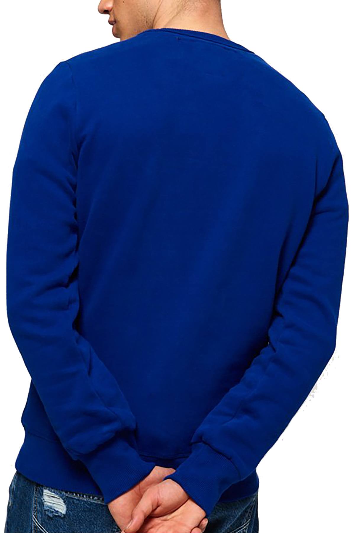 SuperDry Lay-Up Blue Varsity Embossed Crew-Neck Sweatshirt