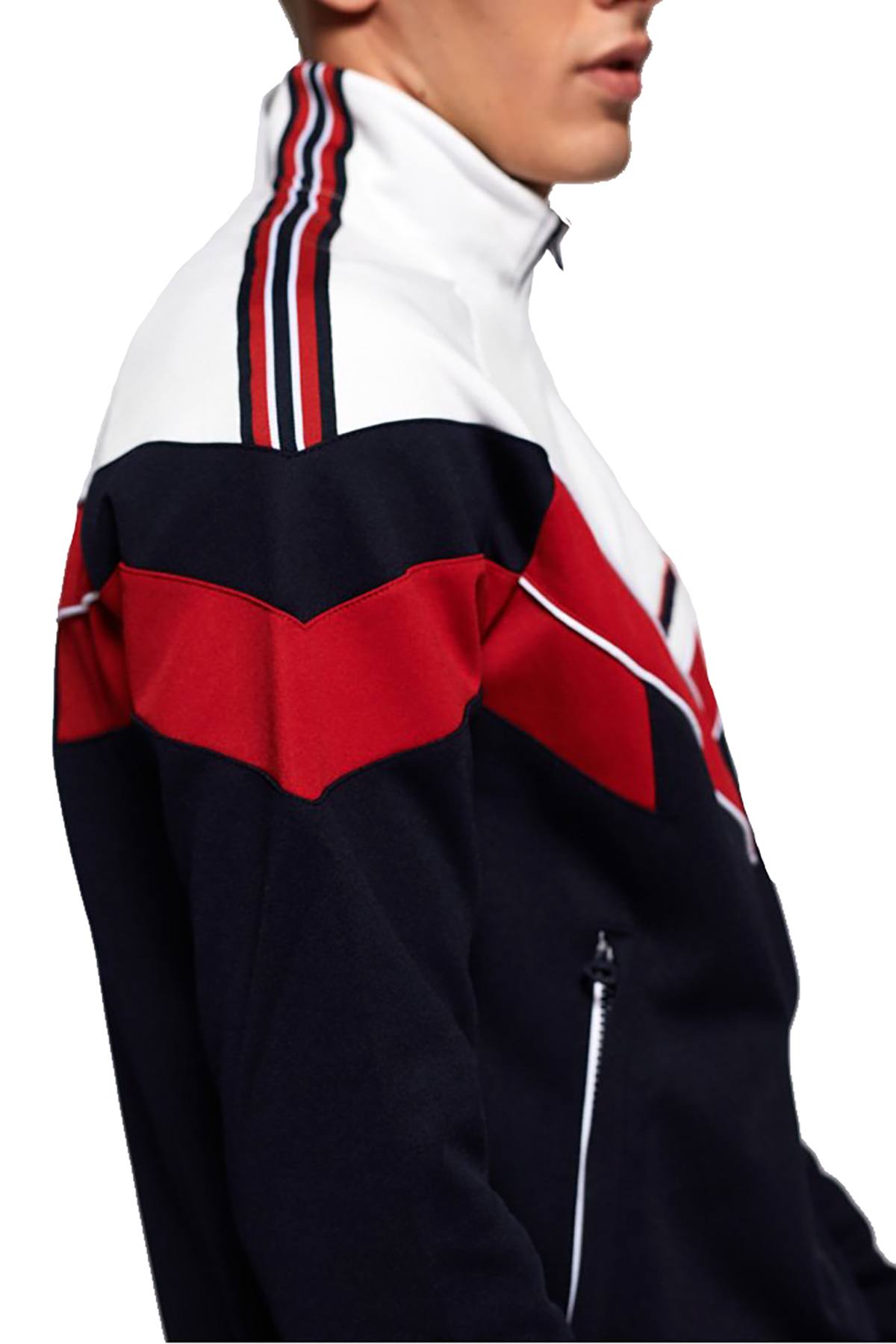 SuperDry Navy/Red SD Tricot Blocked Zip Track Jacket