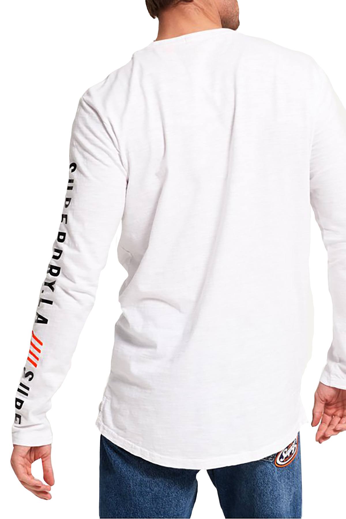 SuperDry Optic-White Surplus Goods Long-Sleeve Longline Top