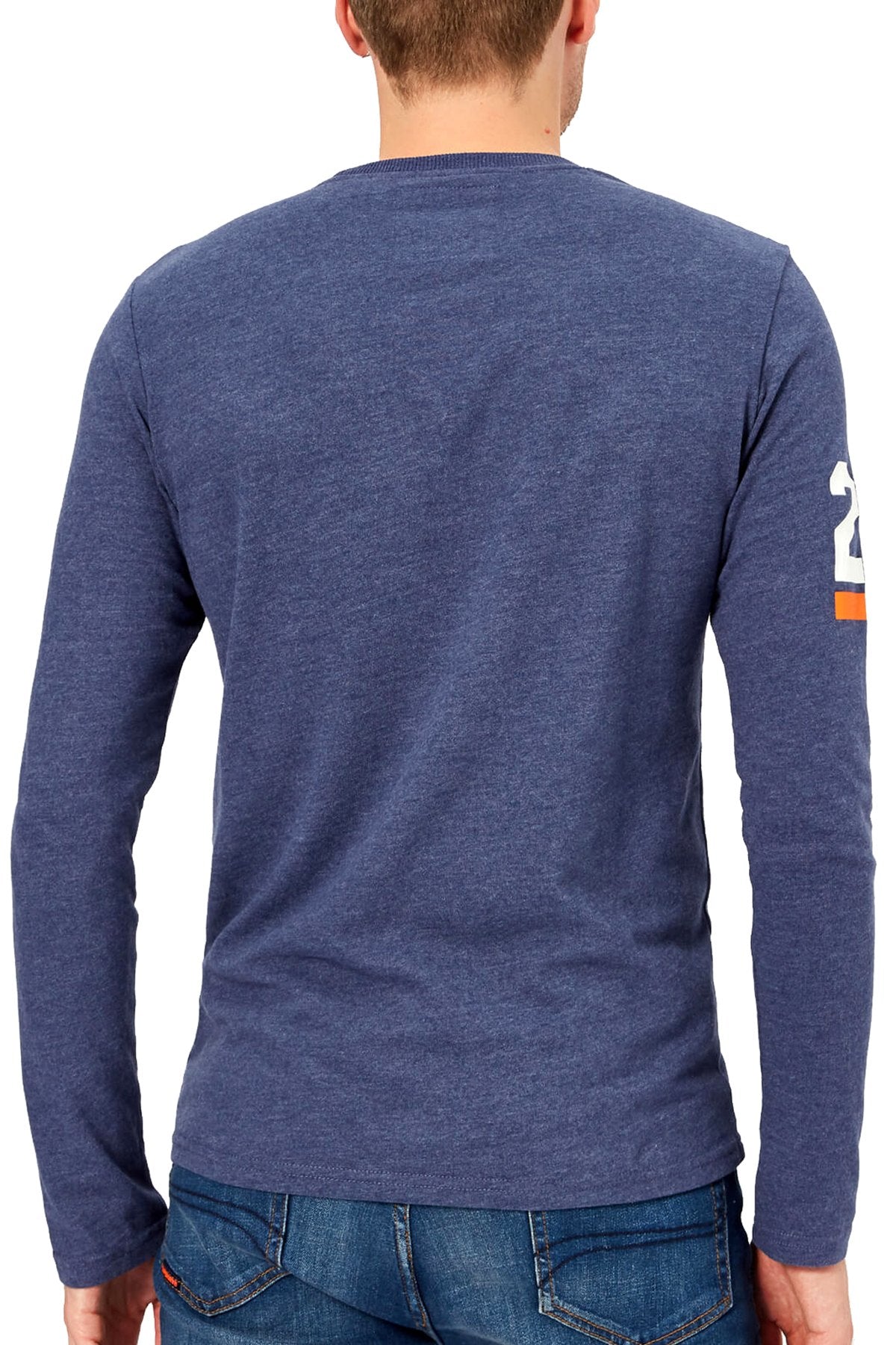 SuperDry Princedom-Blue Marl Vintage Logo Duo Long-Sleeve T-Shirt