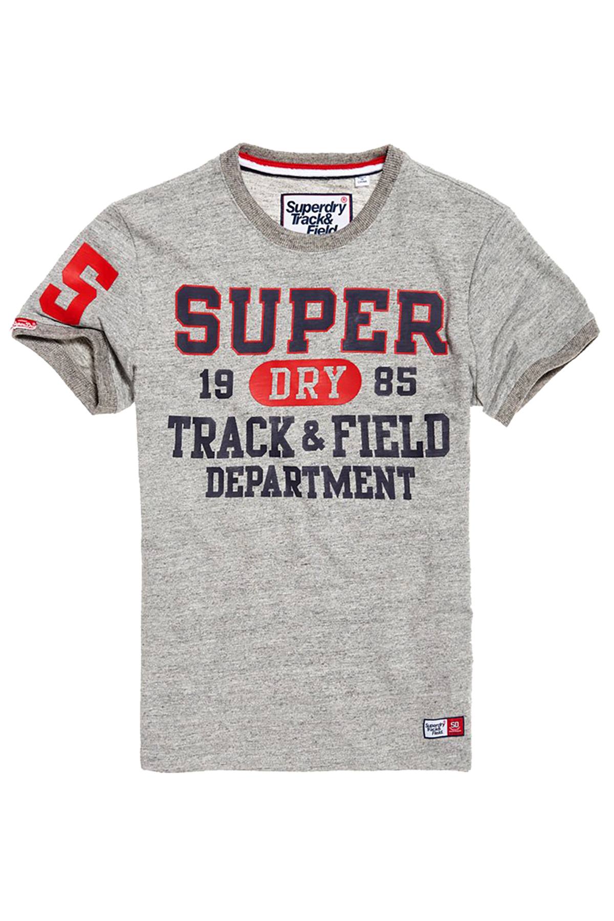SuperDry Trophy-Grey-Grit Trackster Ringer T-Shirt