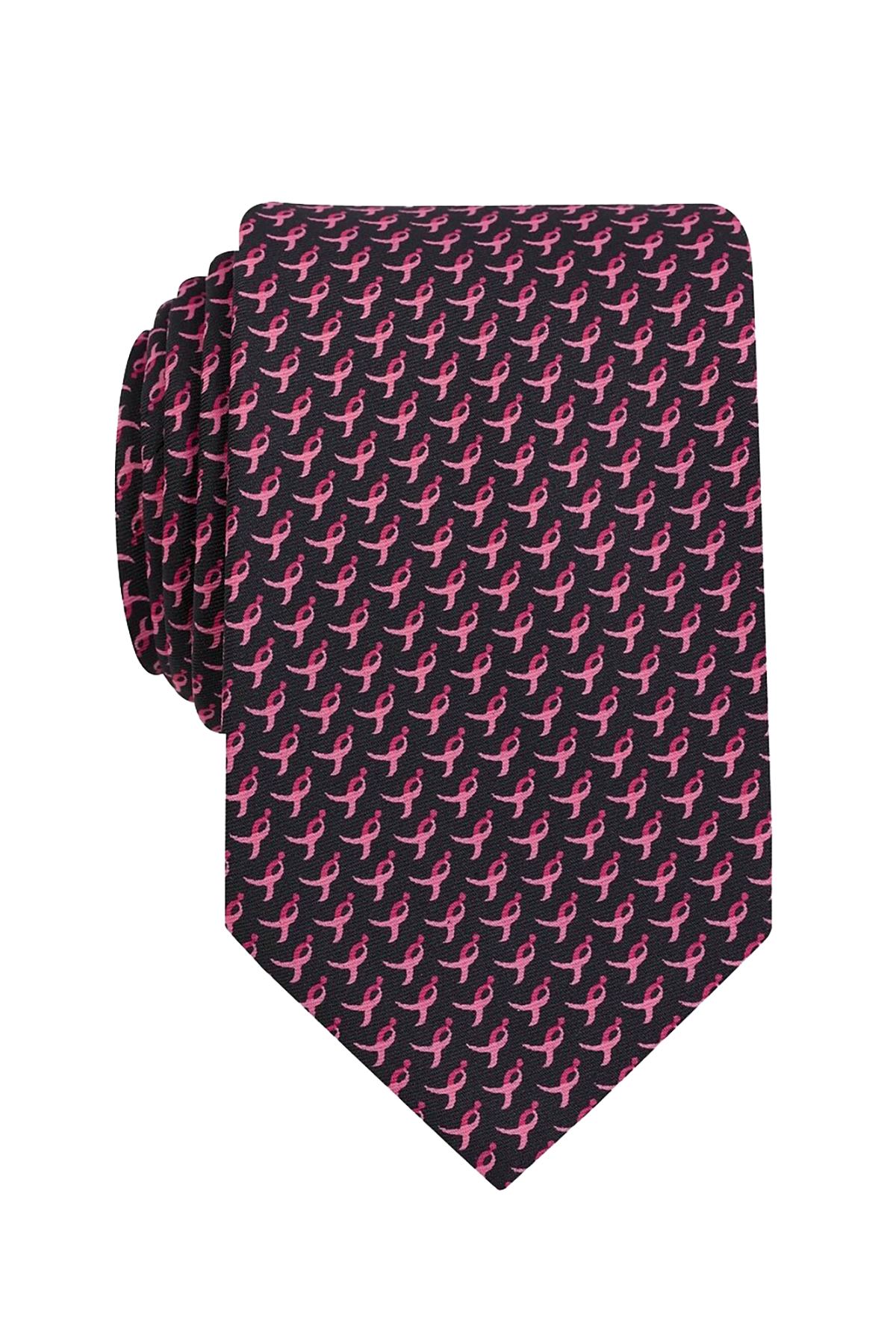 Susan G. Komen Black/Pink-Ribbon Tiny Repeated-Logo 'Knots for Hope' Necktie