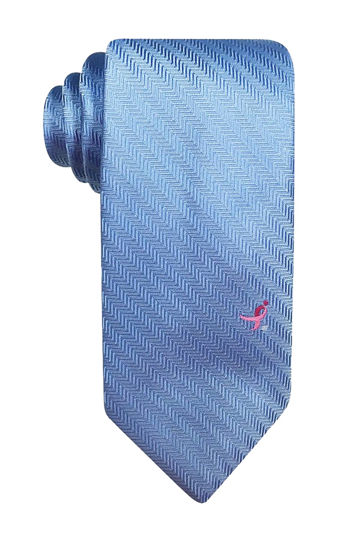 Susan G. Komen Medium-Blue Herringbone 'Knots for Hope' Necktie
