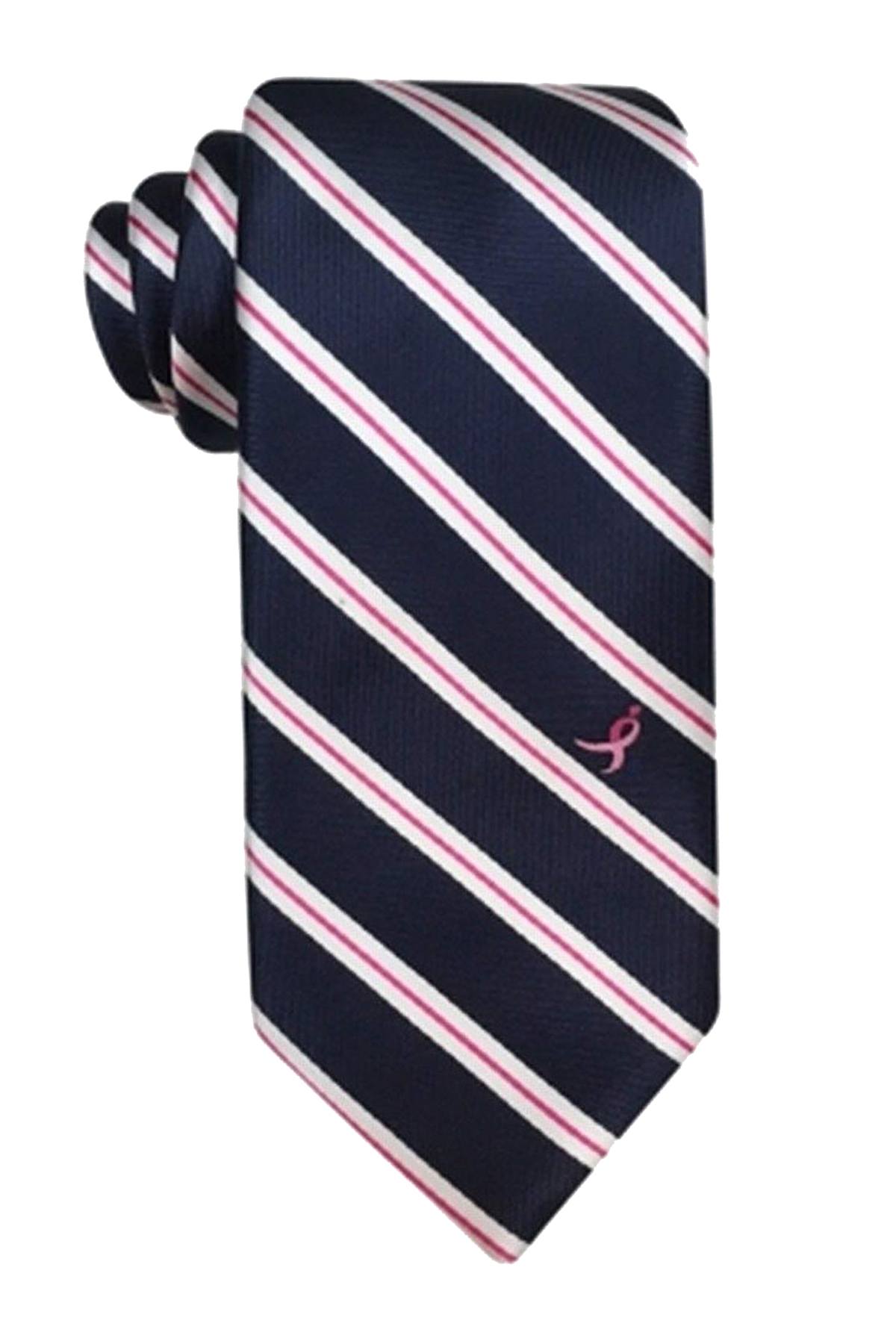 Susan G. Komen Navy/White Striped 'Knots for Hope" Necktie