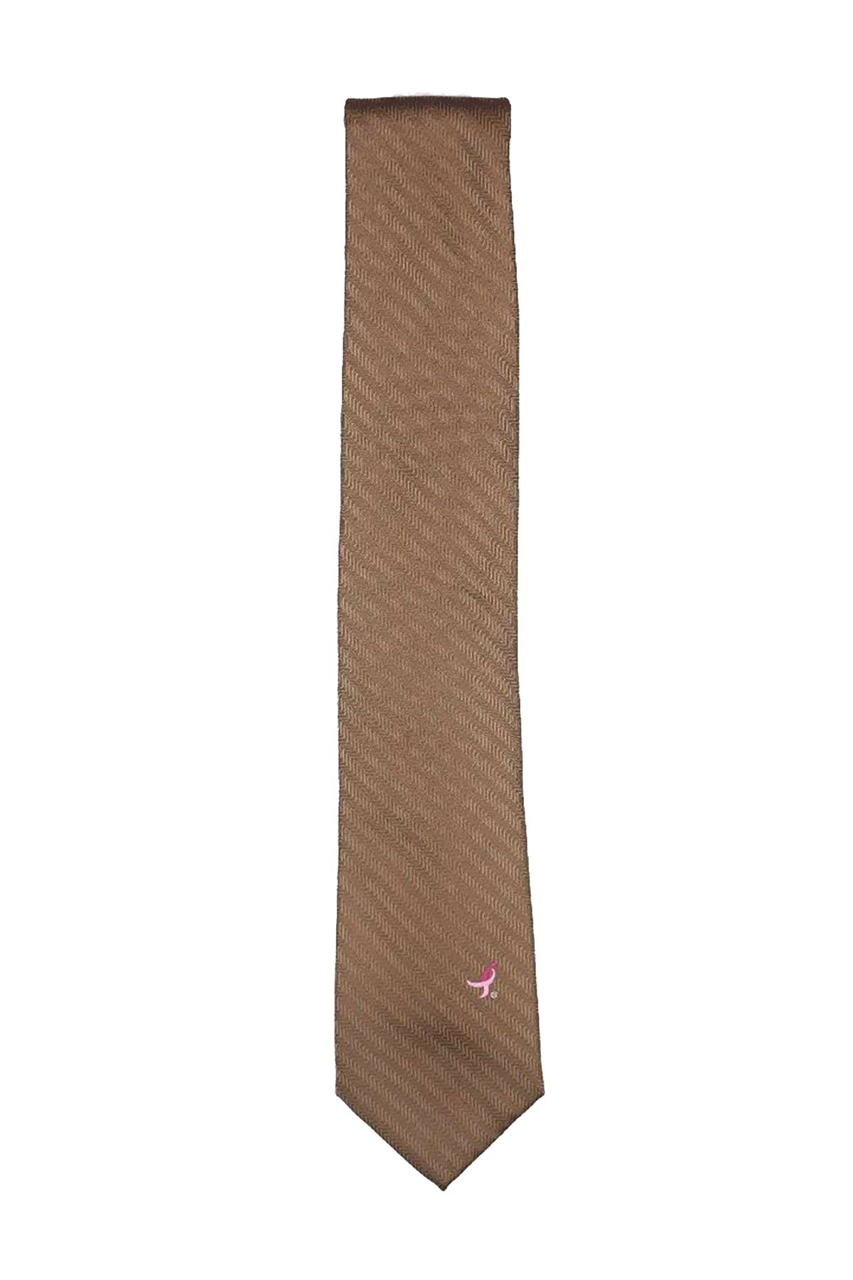 Susan G. Komen Solid-Taupe Herringbone 'Knots for Hope' Necktie