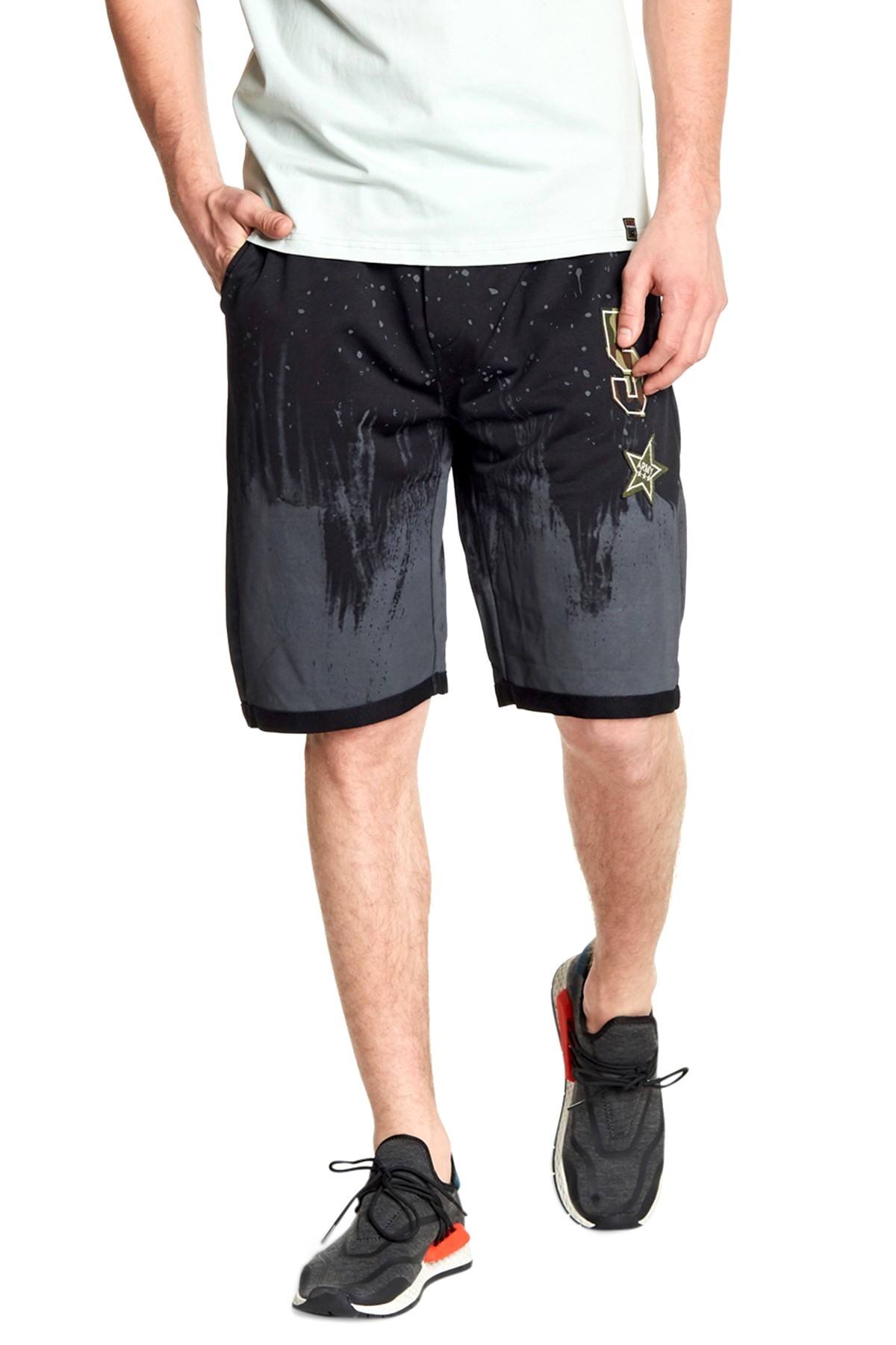 Tailored Recreation Premium Black Splatter-Paint Patch Short