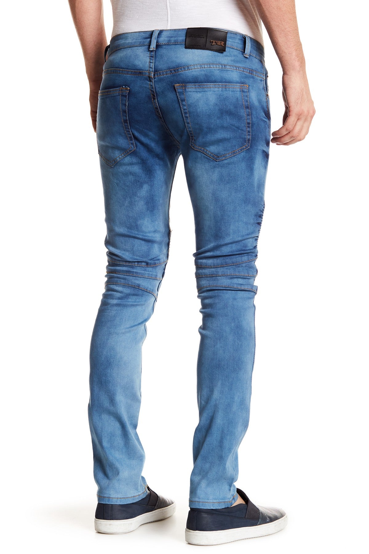 Tailored Recreation Premium Blue Ribbed & Distressed Slim Tapered Denim Pant
