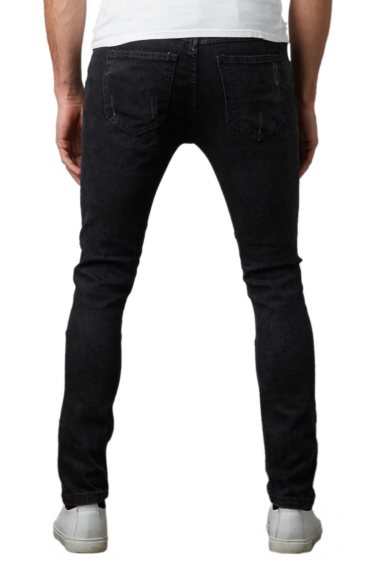 Tailored Recreation Premium Distressed & Faded Dark Grey Sim Tapered Denim Pant