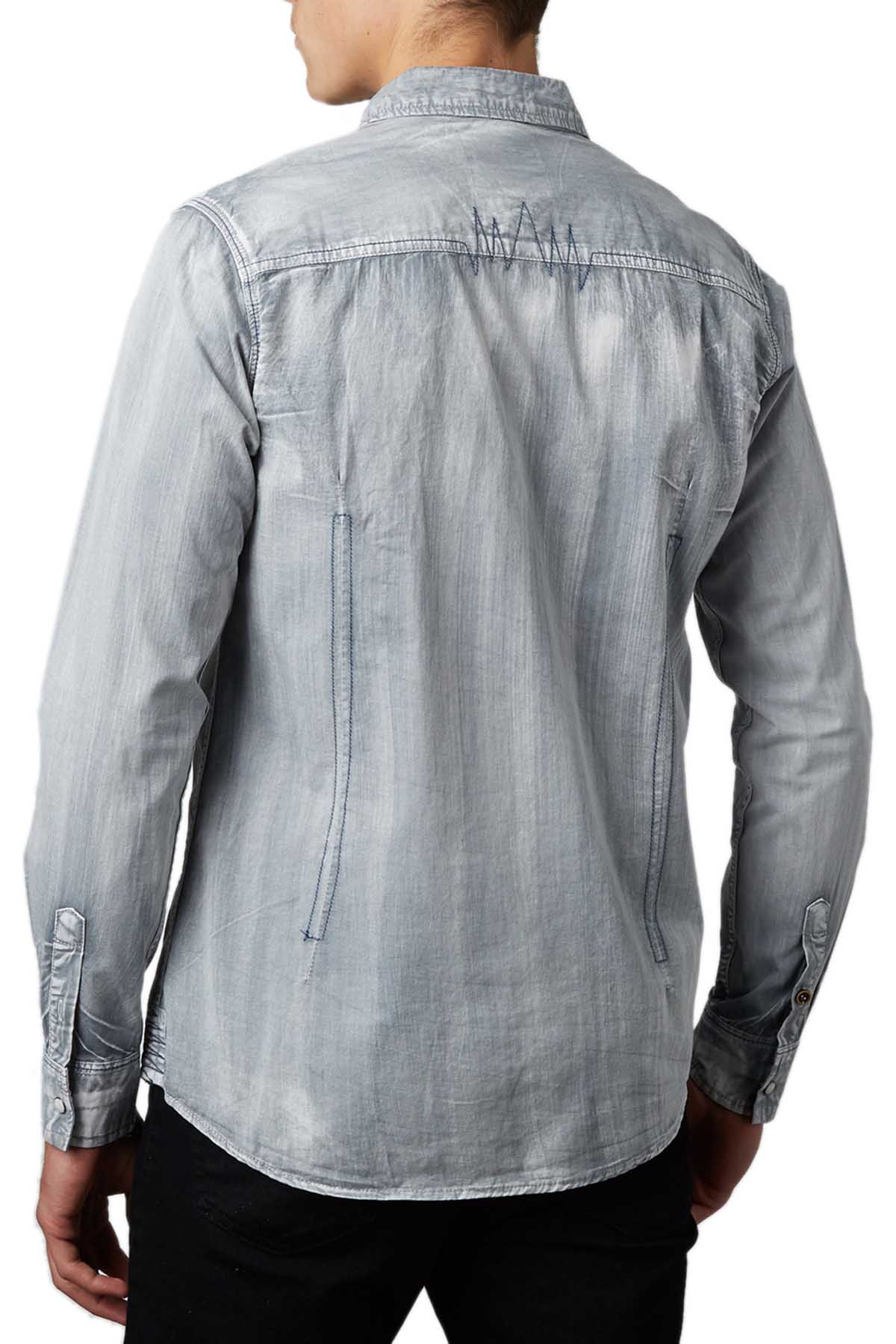 Tailored Recreation Premium Faded Light Grey Denim Button-Up Shirt