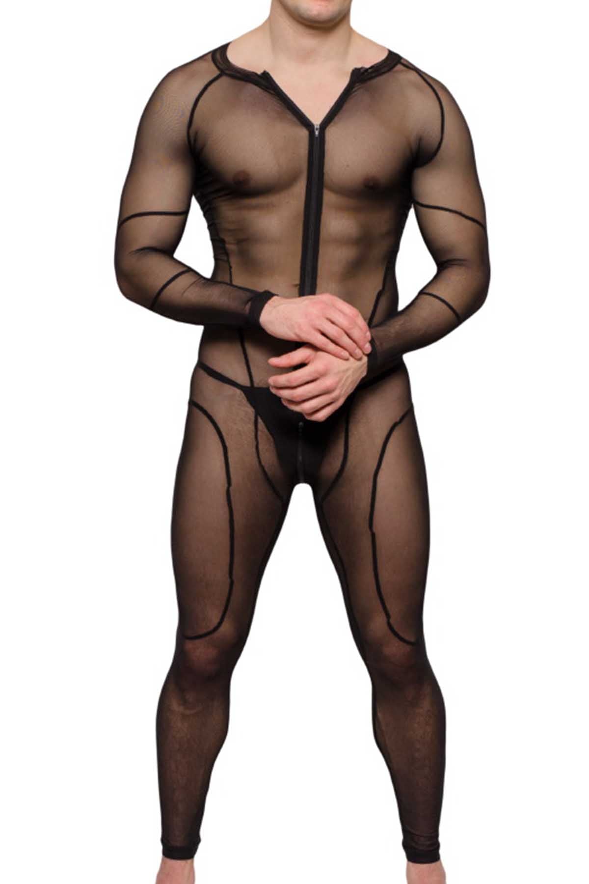 Tartarus Black Mesh Catsuit