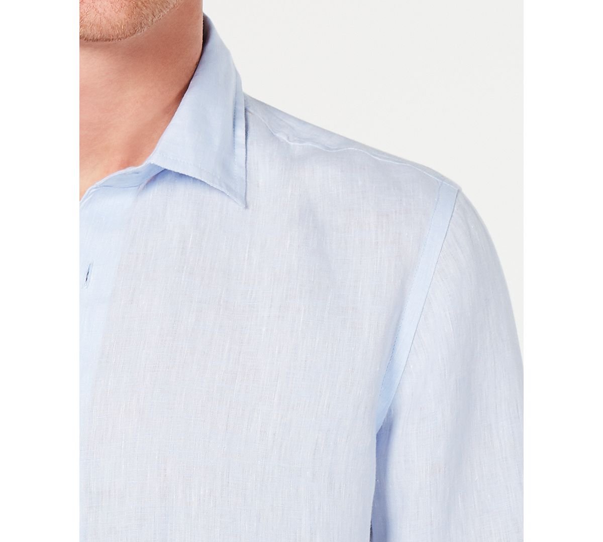 Tasso Elba Long-sleeve Linen Shirt Billowing Cloud