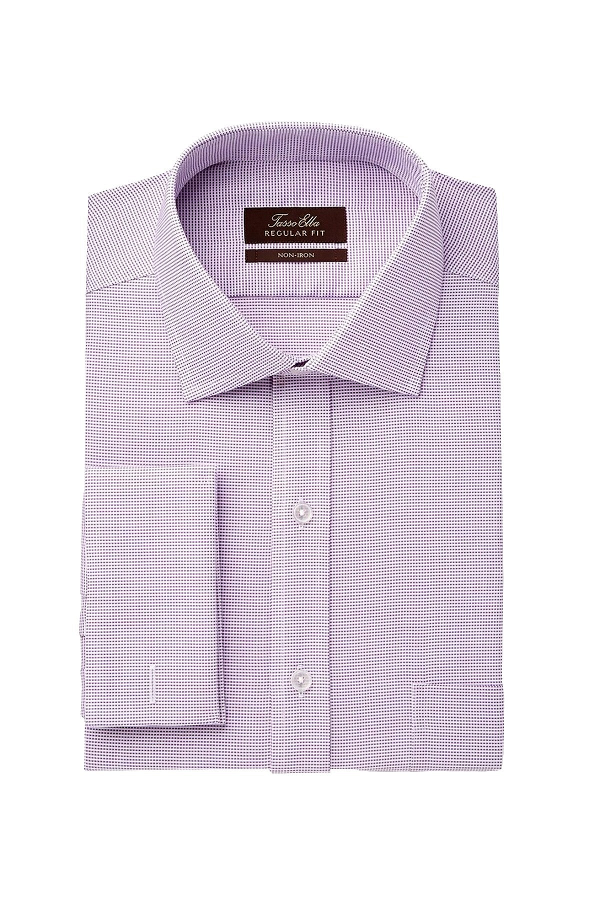 Tasso Elba Mulberry Non-Iron Regular-Fit Dress Shirt