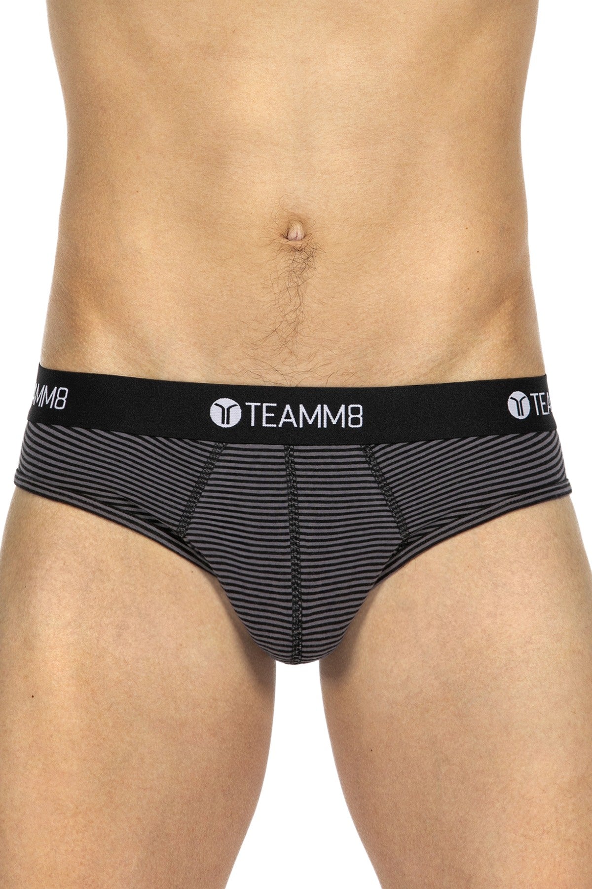 Teamm8 Black Super Low Stripe Brief