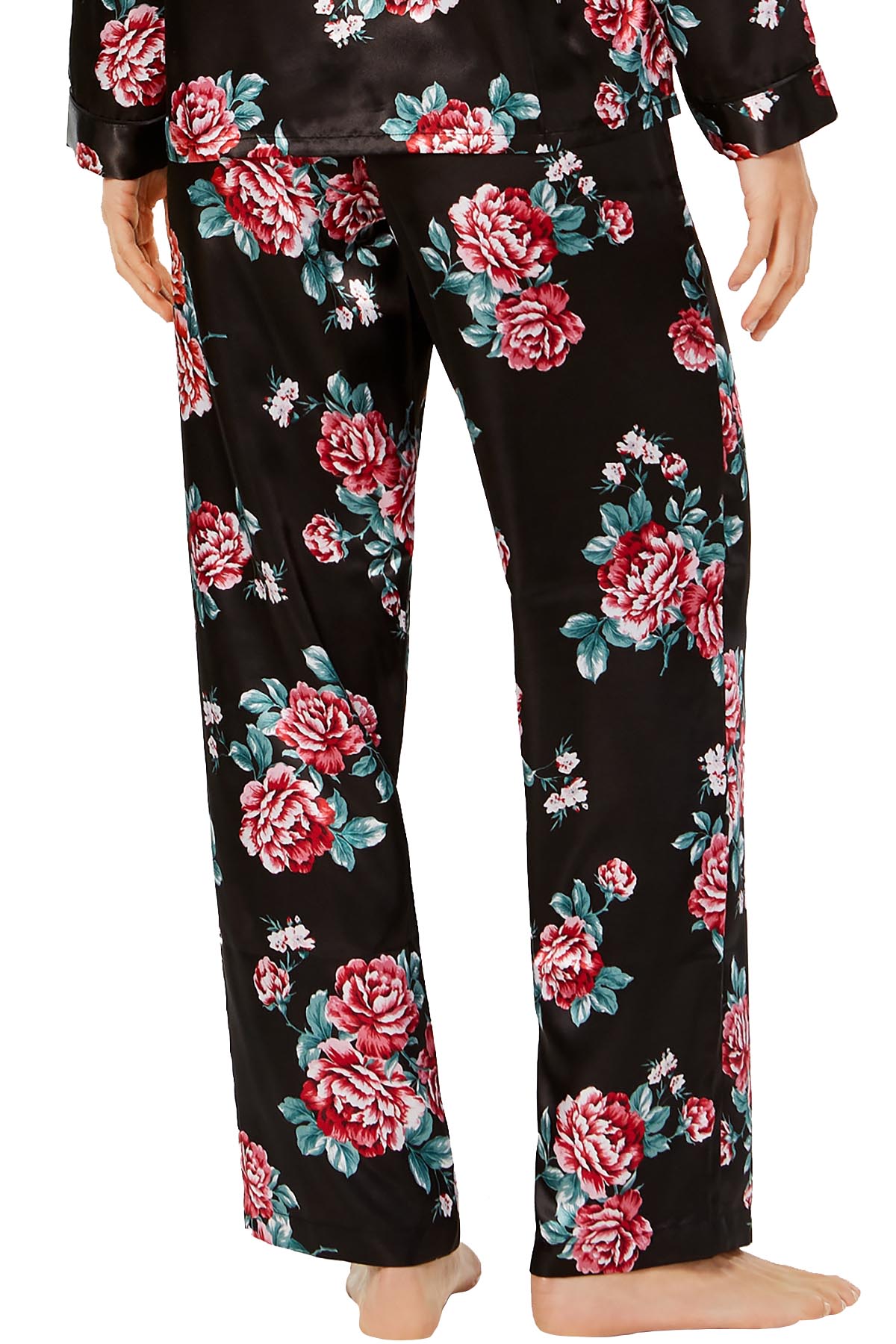 Thalia Sodi Intimates Black/Floral Printed Pajama Pant