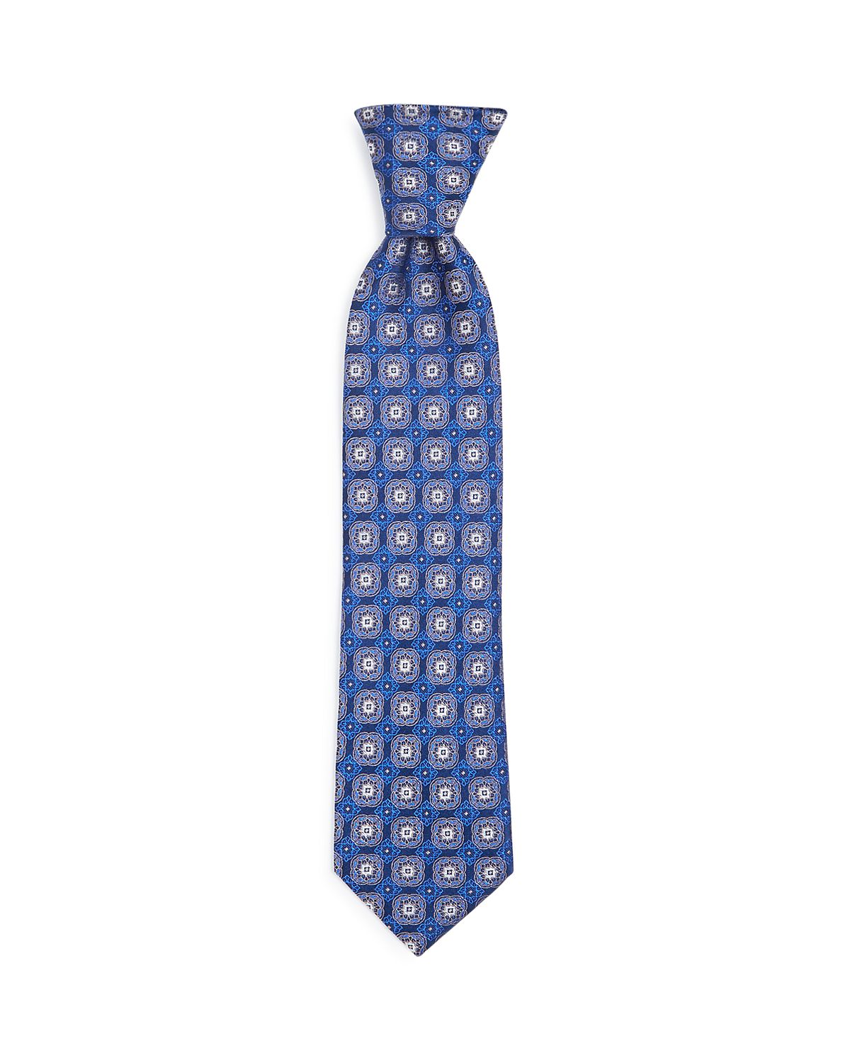 The Men's Store Baroque Medallion Silk Classic Tie Navy