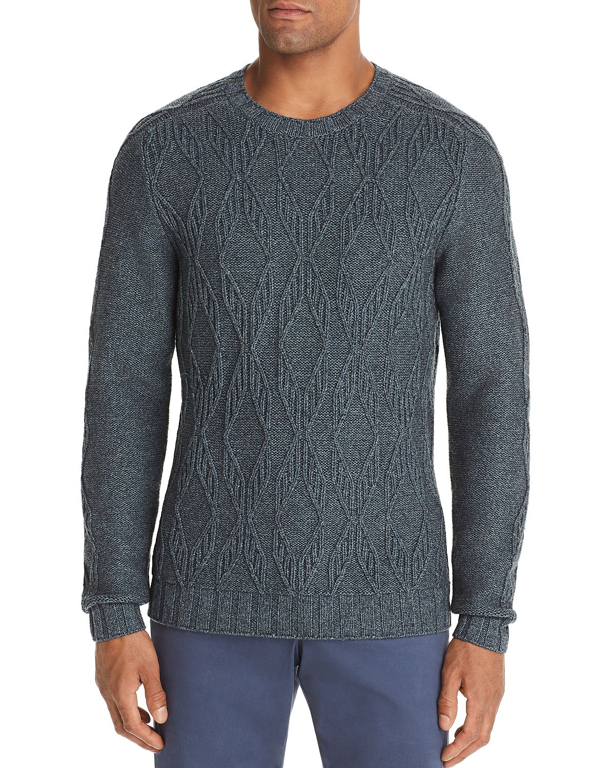 The Men's Store Cable Sweater Seaglass